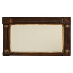 19th Century Wood Mahogany Mirror with Brass Details