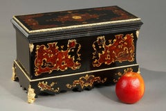 19th Century Wood Marquetry Tea Caddy