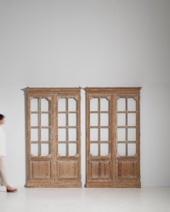 19th Century Wood Pair of Provençal 2-Door Vitrine Fronts