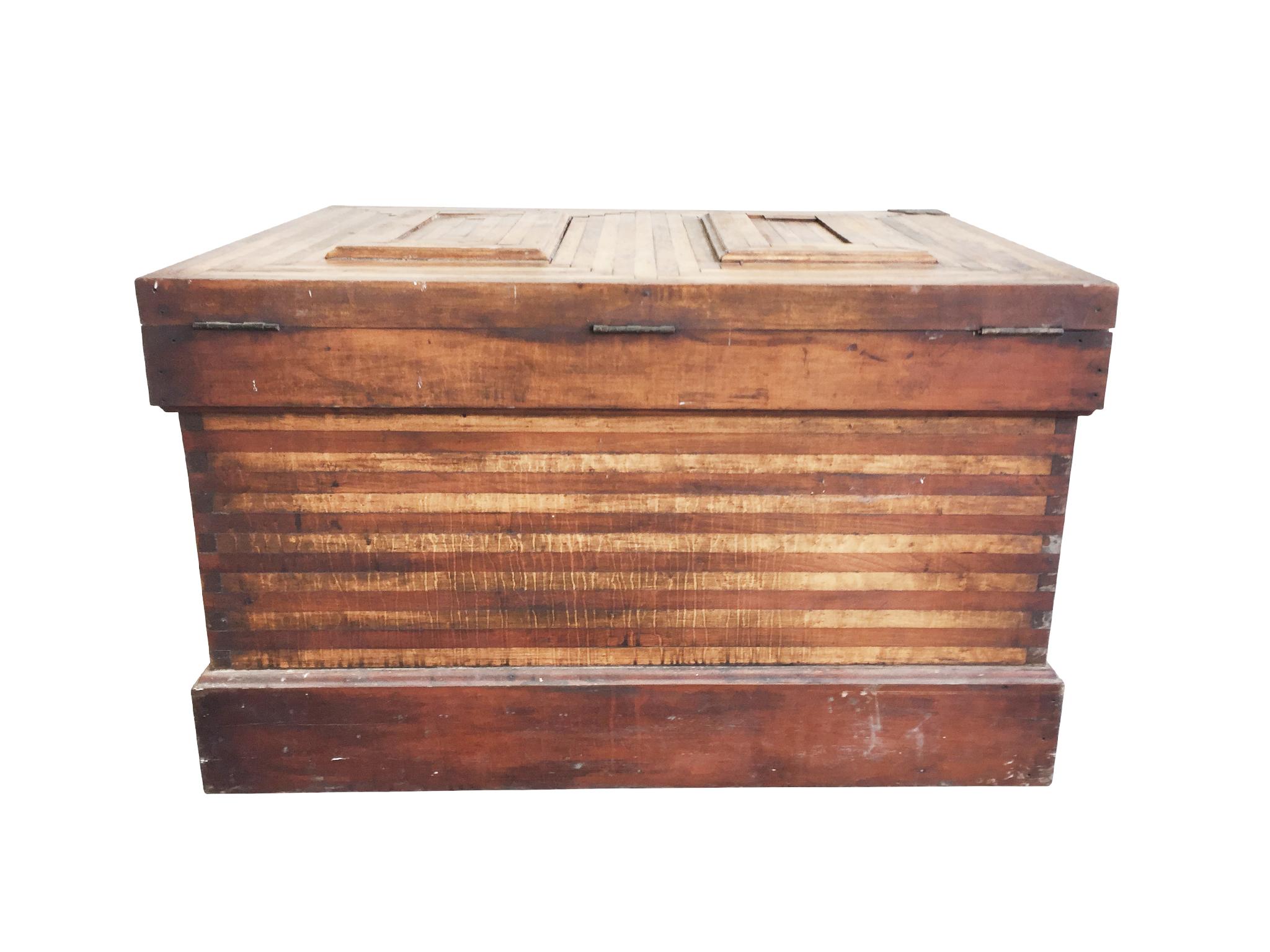 19th Century Wood Parquetry Trunk 9