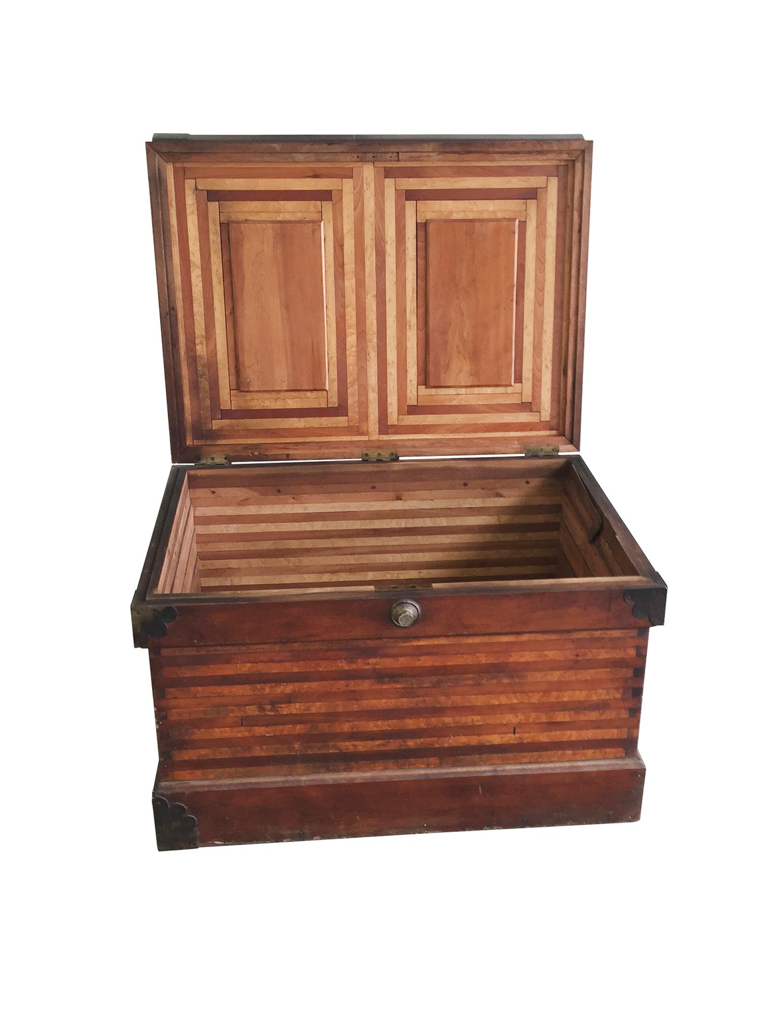 19th Century Wood Parquetry Trunk 2