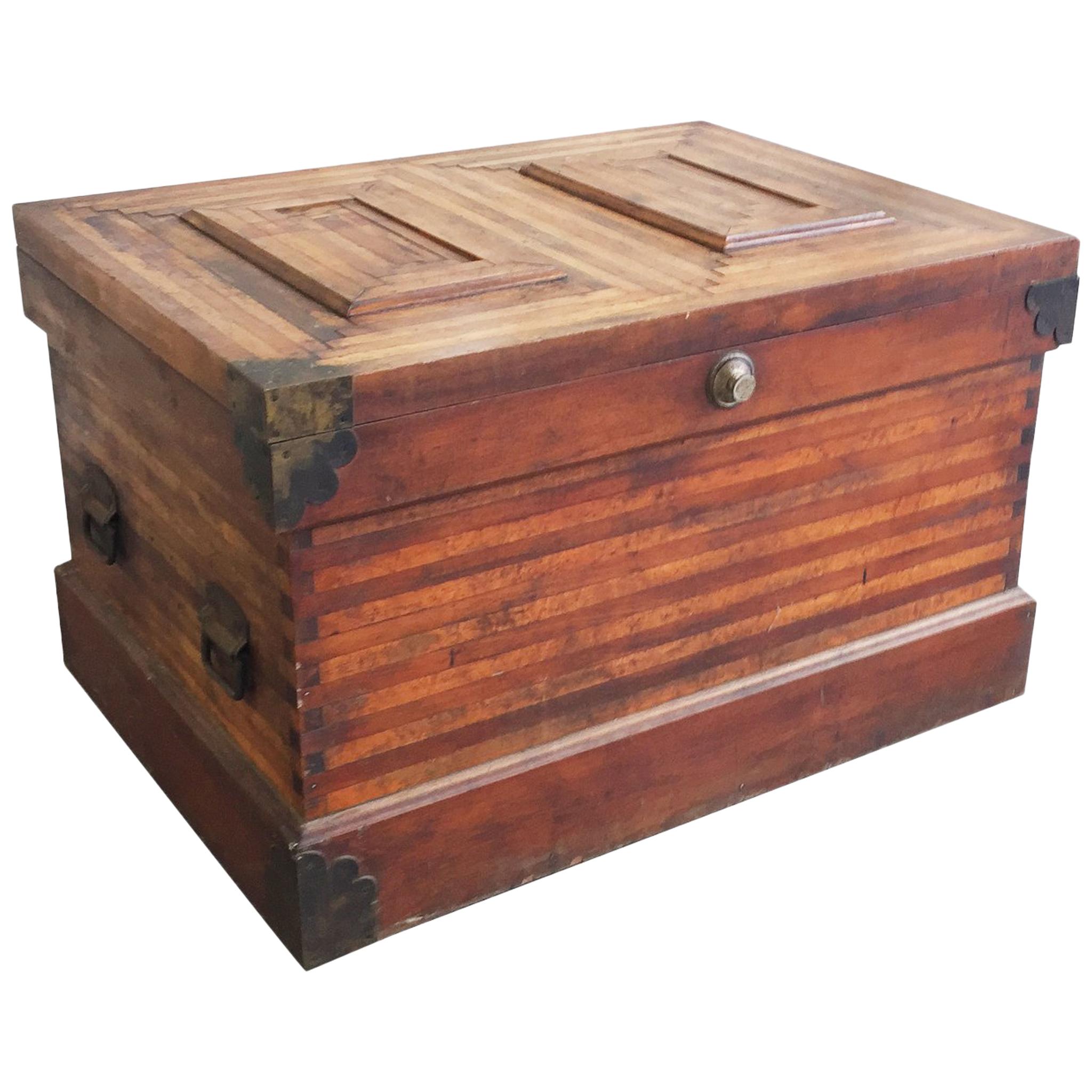 19th Century Wood Parquetry Trunk