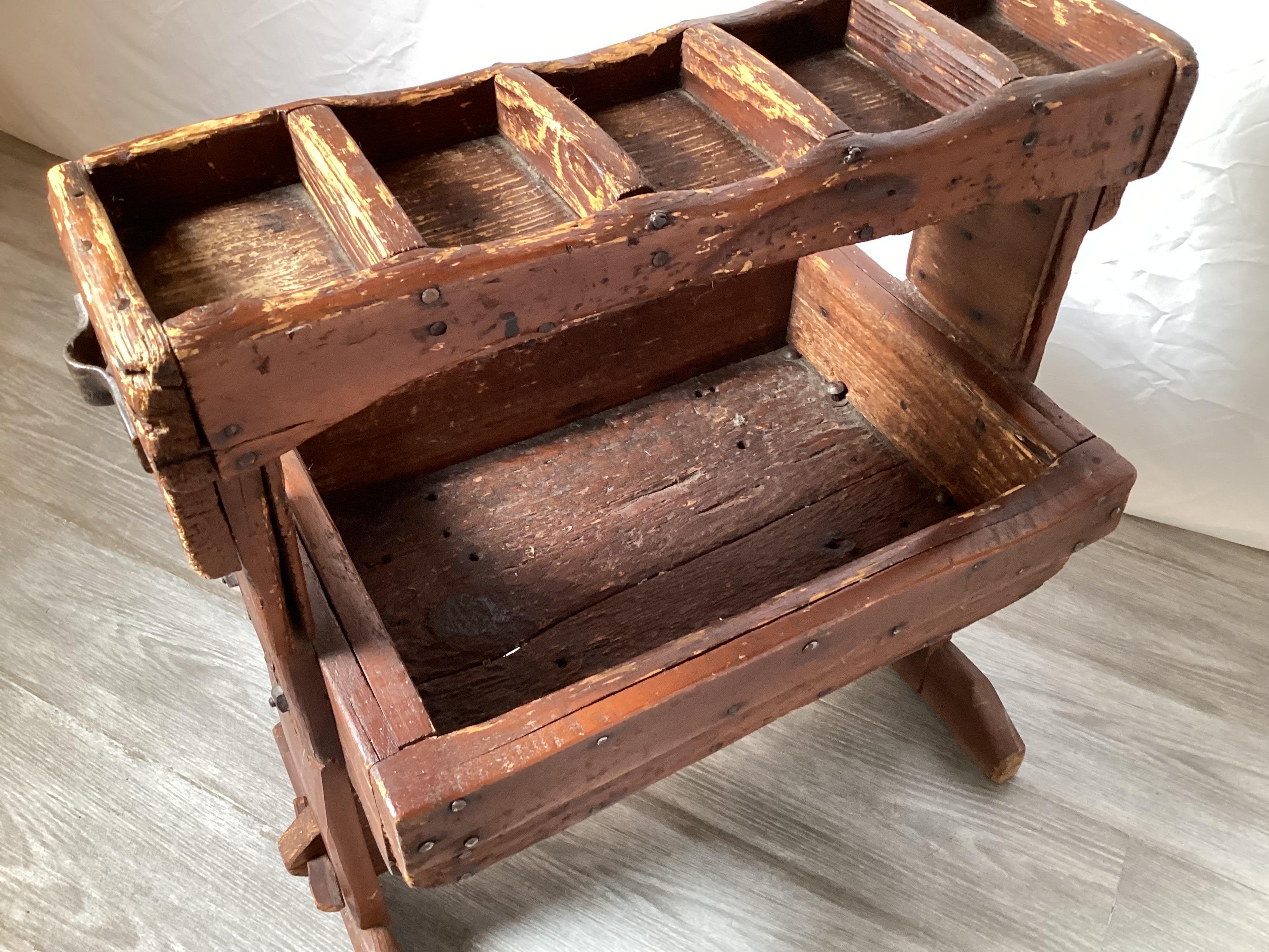 Primitive 19th Century Wood Cobblers Bench-Rack