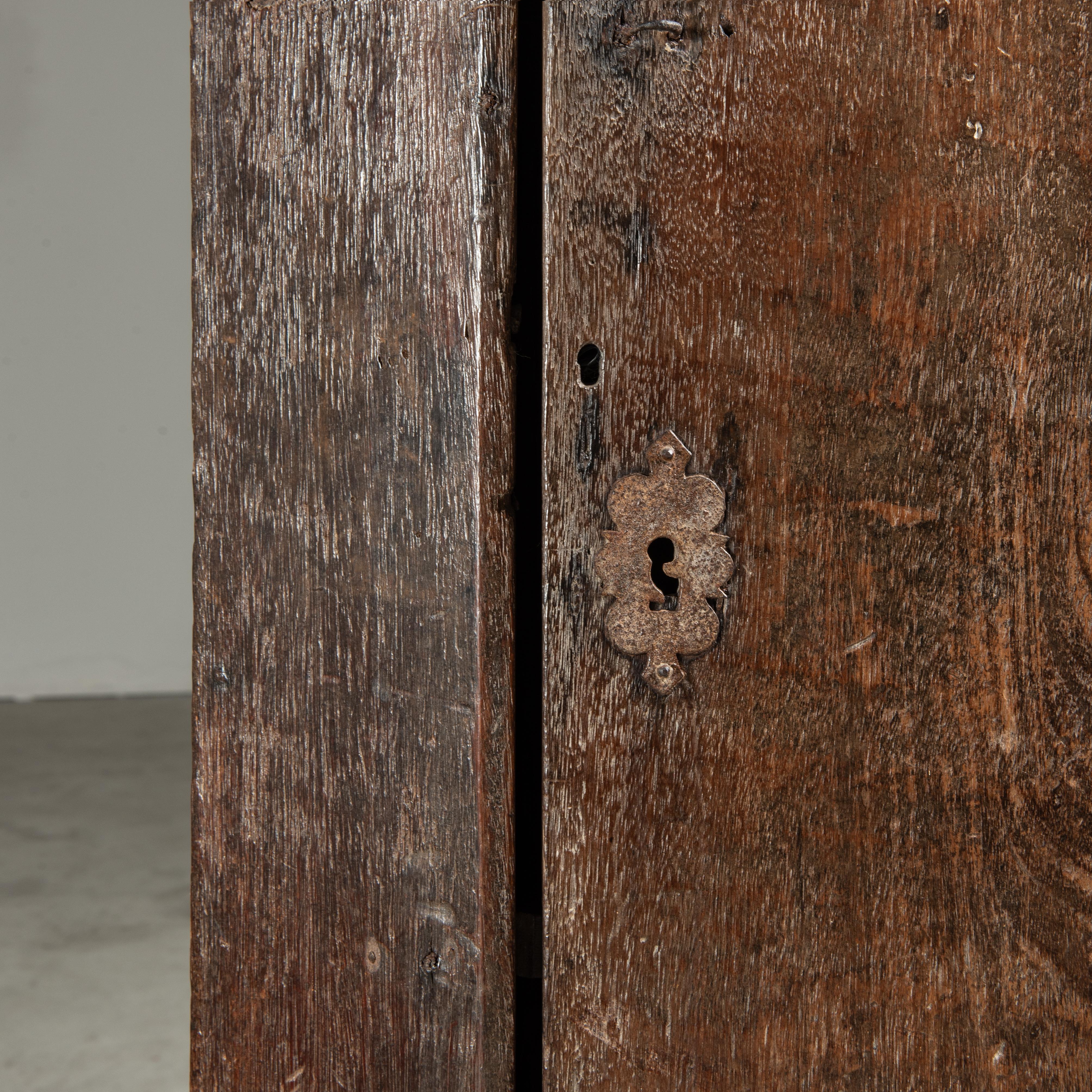 Rustic 19th Century Wood Side Corner Cabinet, Brazilian Vernacular Design  For Sale
