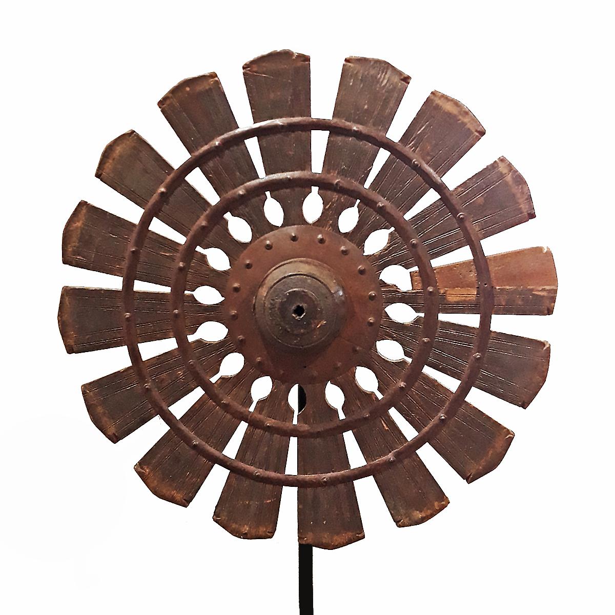Other 19th Century Wood Loom Wheel from Thailand, on Stand