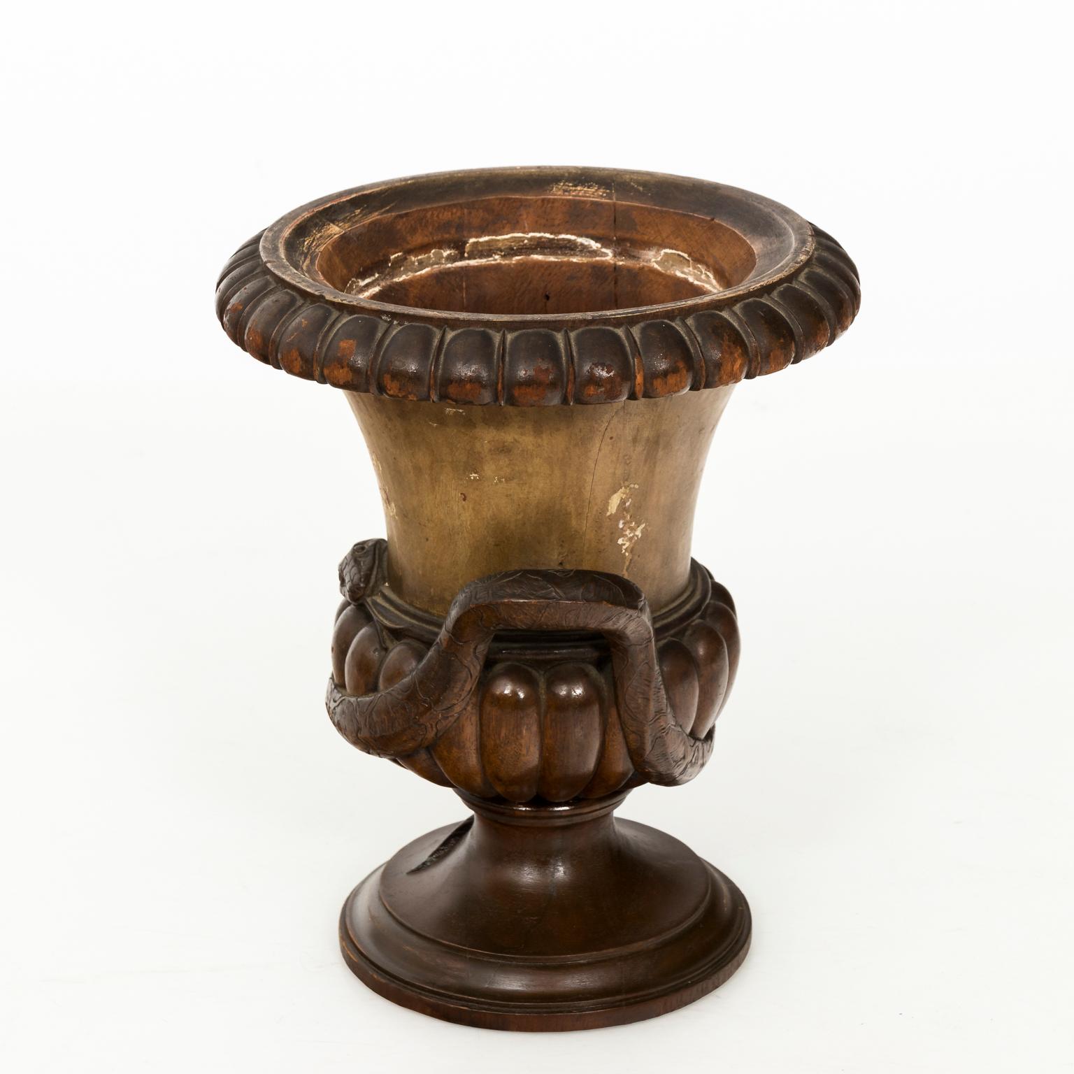 Neoclassical 19th Century Wood Urn For Sale