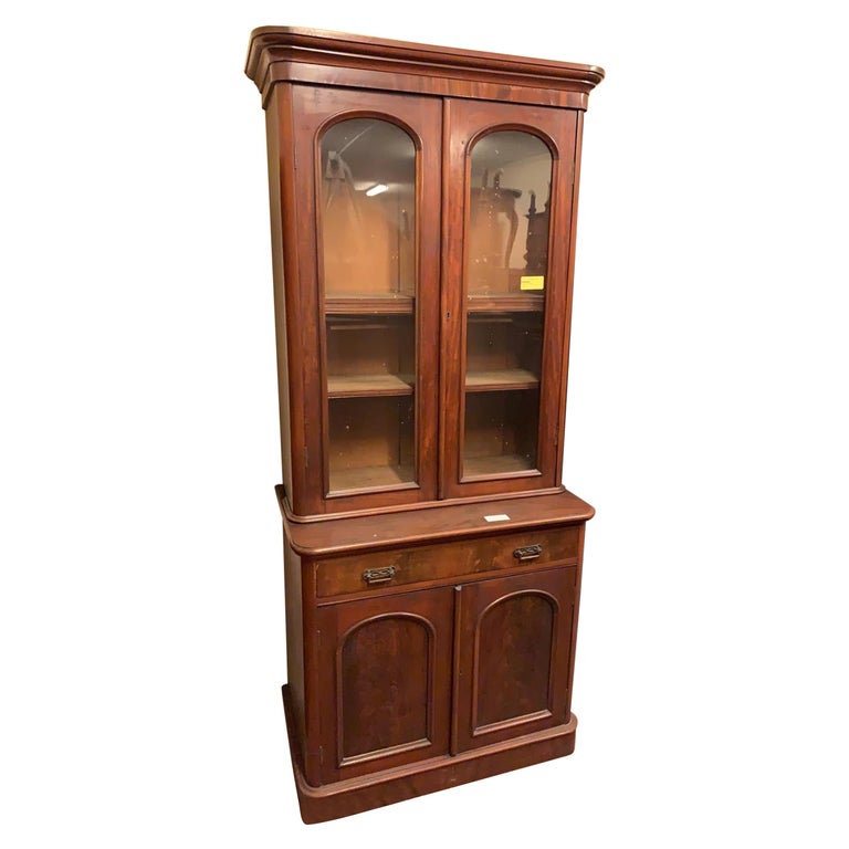 19th Century Wood Victorian Mahogany Bookcase H.Goodall Newcastle