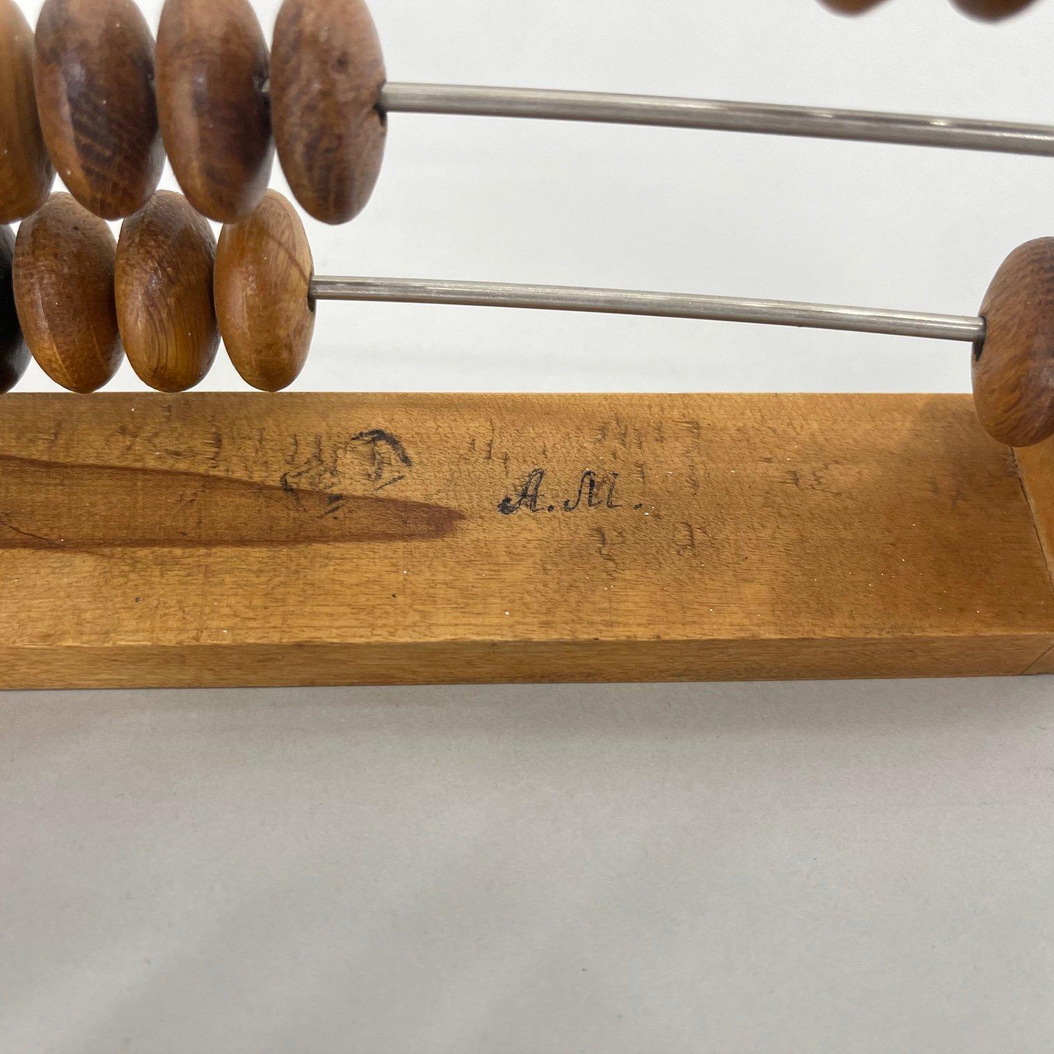 19th Century Wooden Abacus with Monogram In Good Condition In Praha, CZ