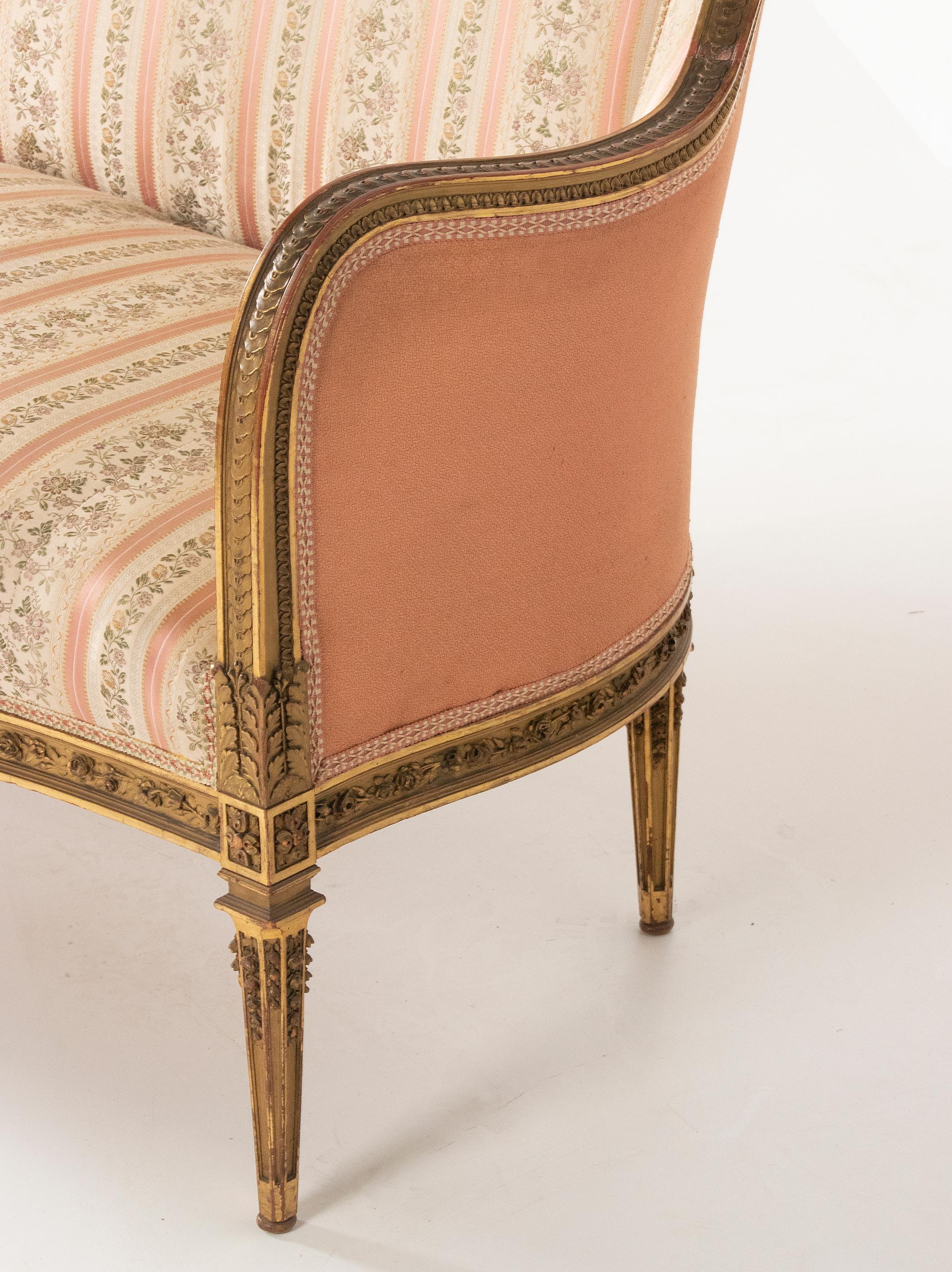 19th Century Wooden and Gilded Salon Suite Louis XVI-Style 4
