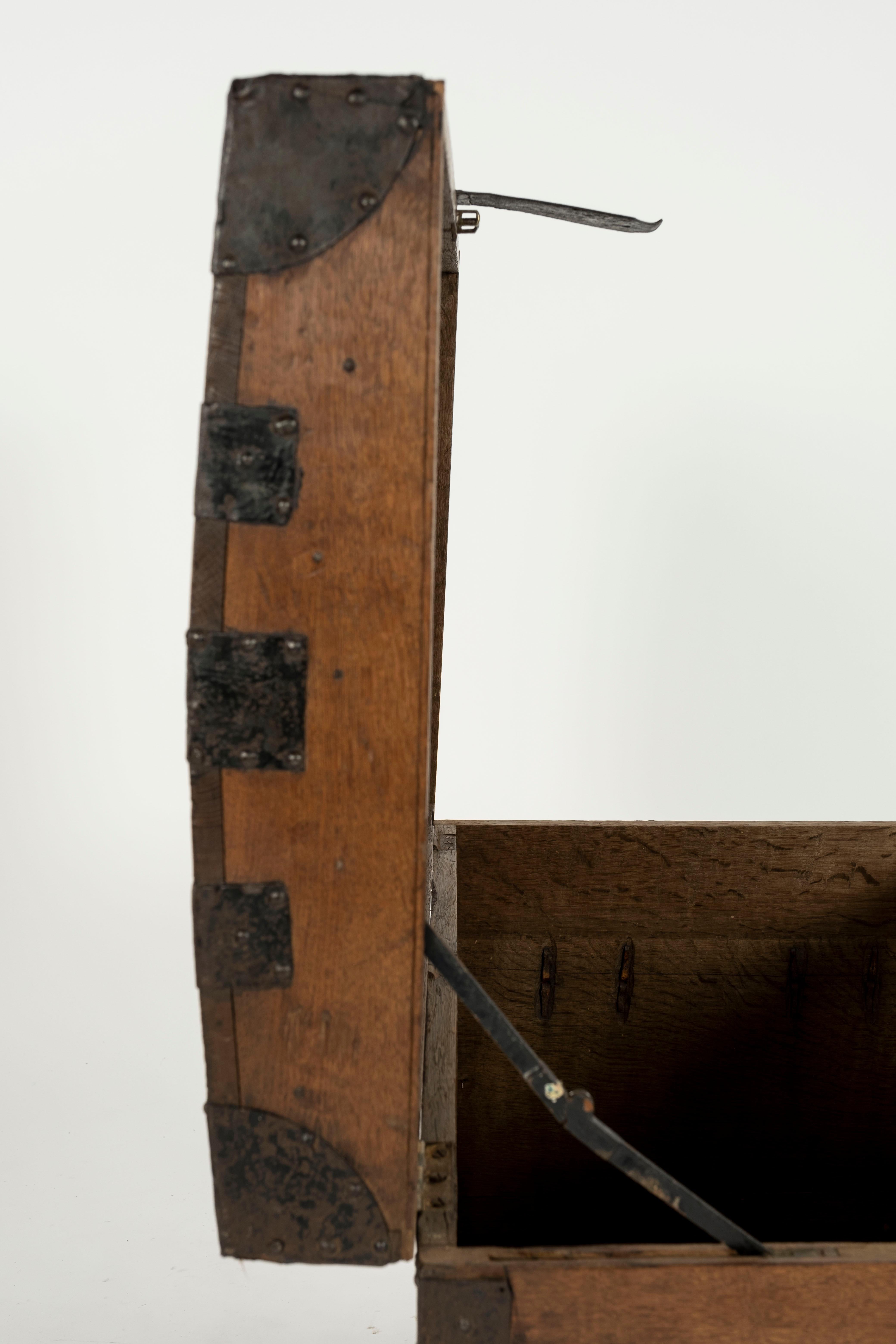 19th Century Wooden and Iron Trunk For Sale 7
