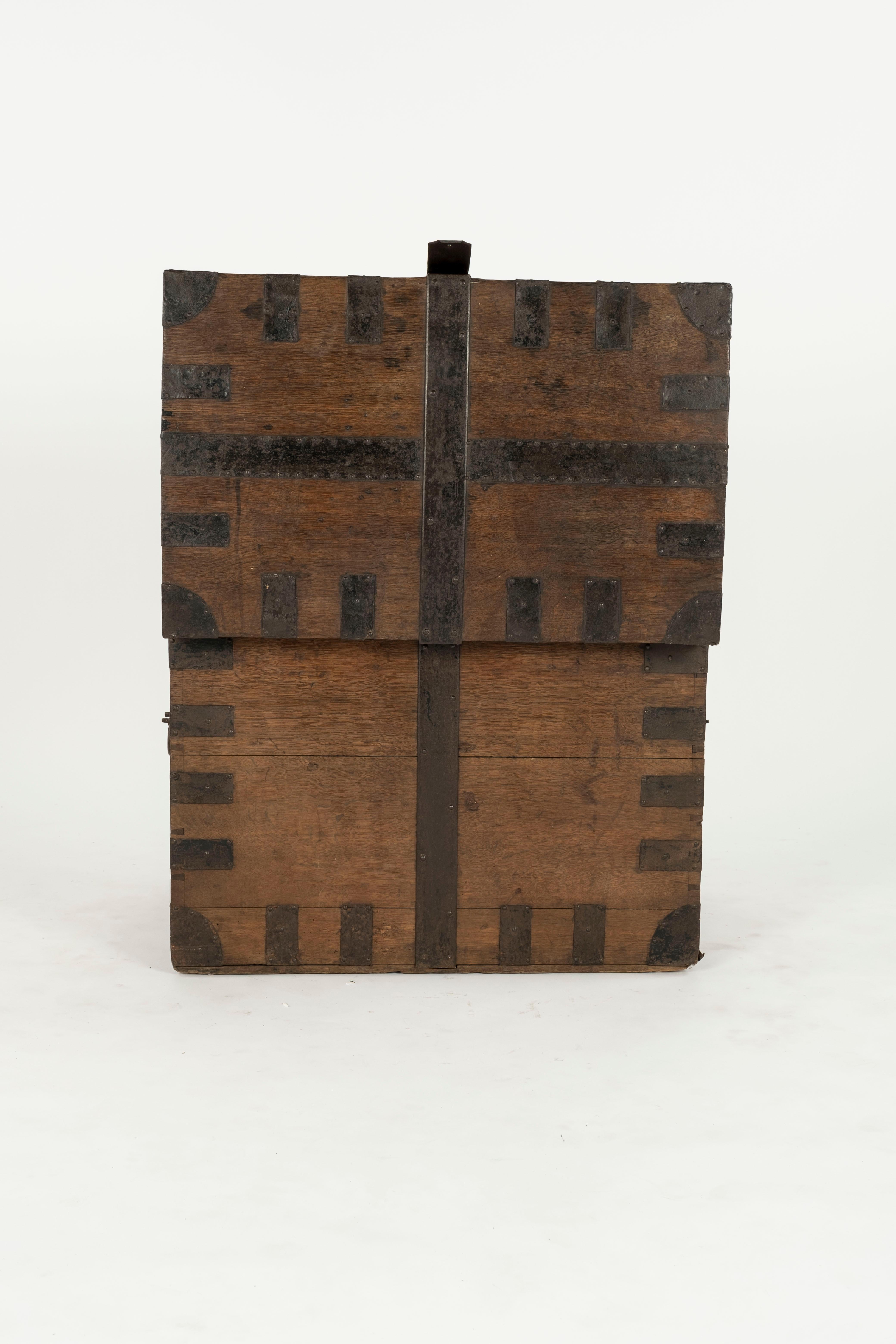 19th Century Wooden and Iron Trunk For Sale 10