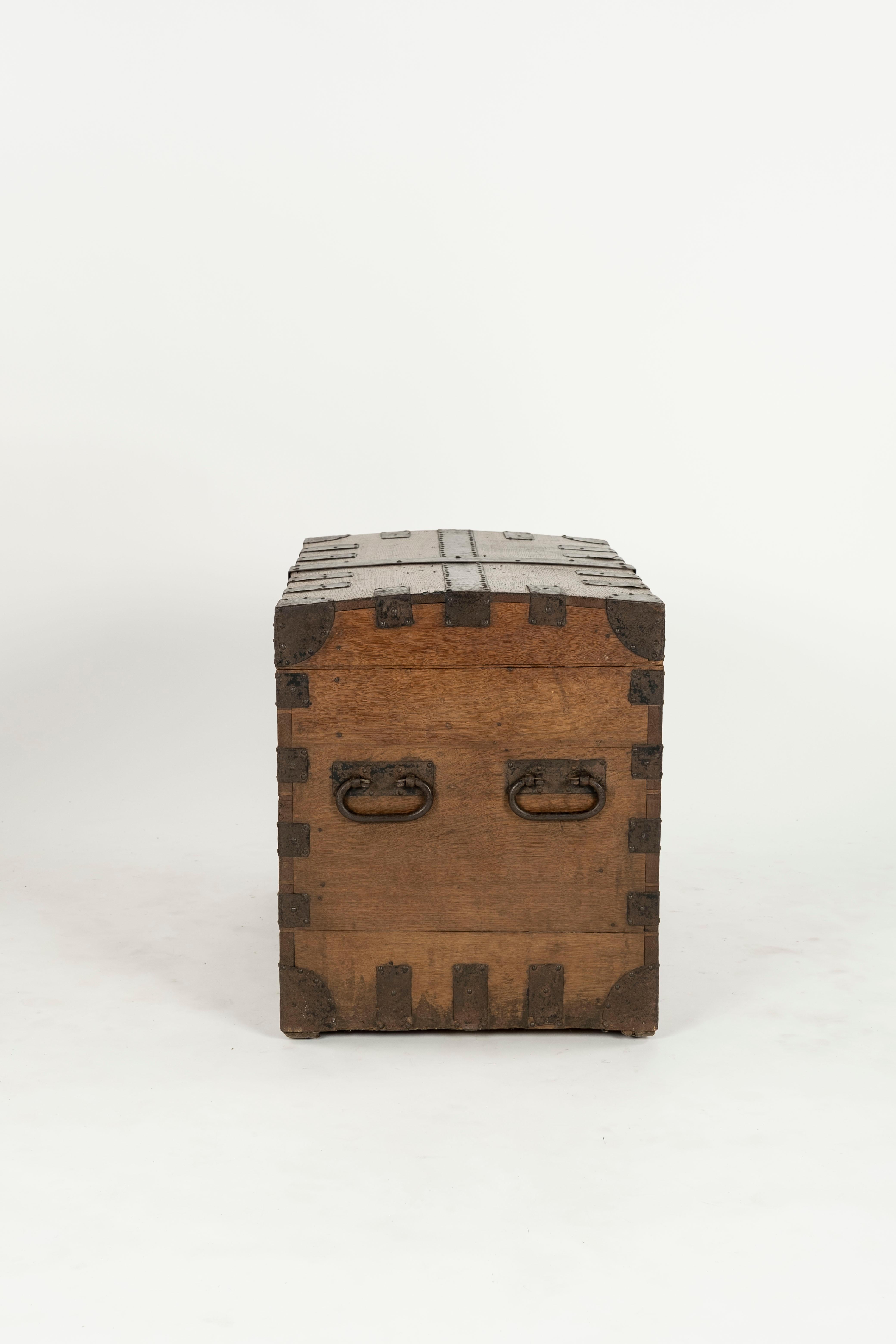 19th Century Wooden and Iron Trunk For Sale 11