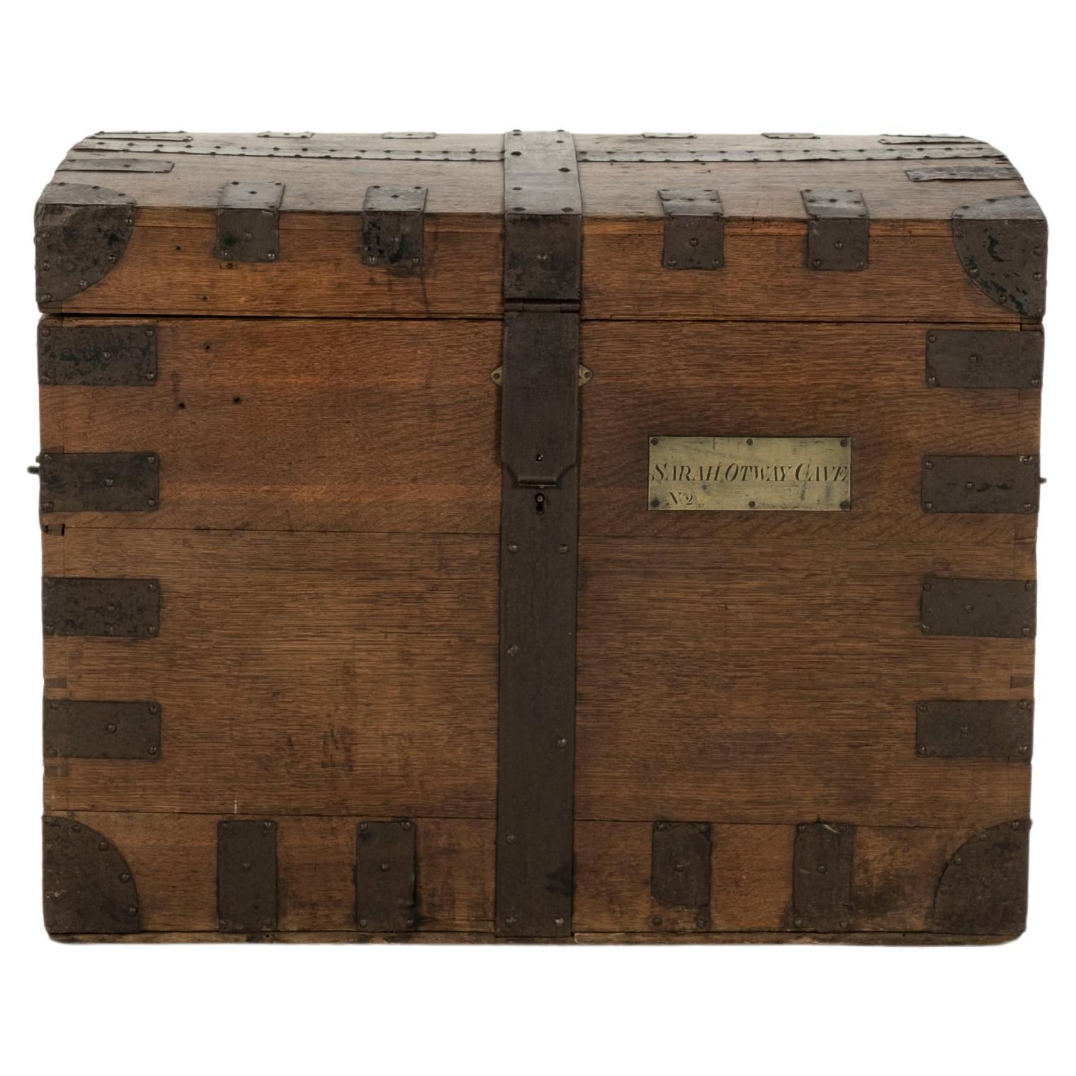 19th Century Wooden and Iron Trunk