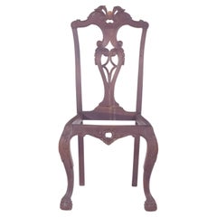 Sedia Chippendale antica in legno del XIX secolo