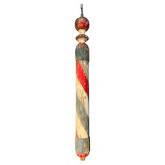 19th Century Wooden Barber Pole in Old Finish