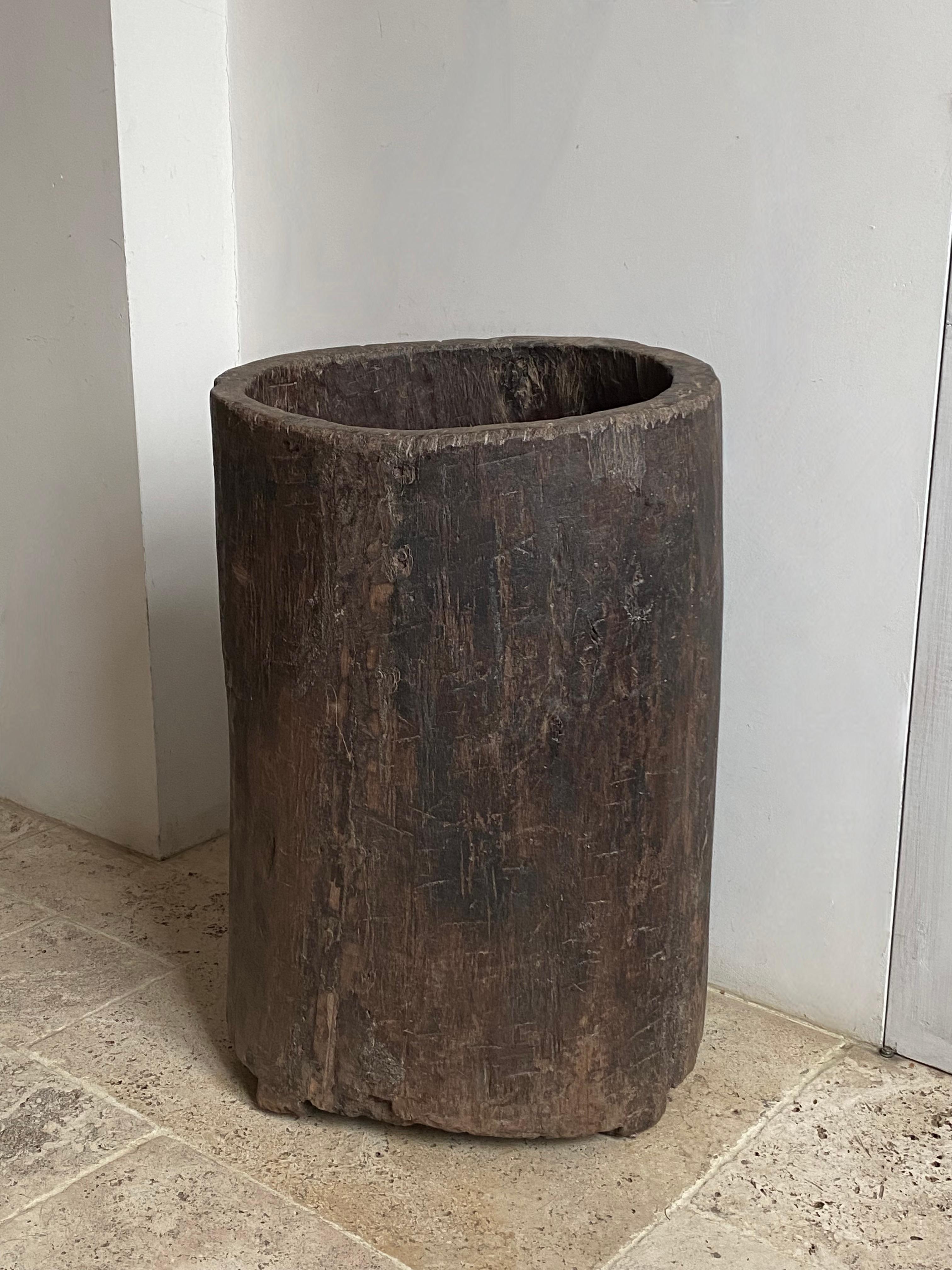 Minimalist 19th Century Wooden Barrel