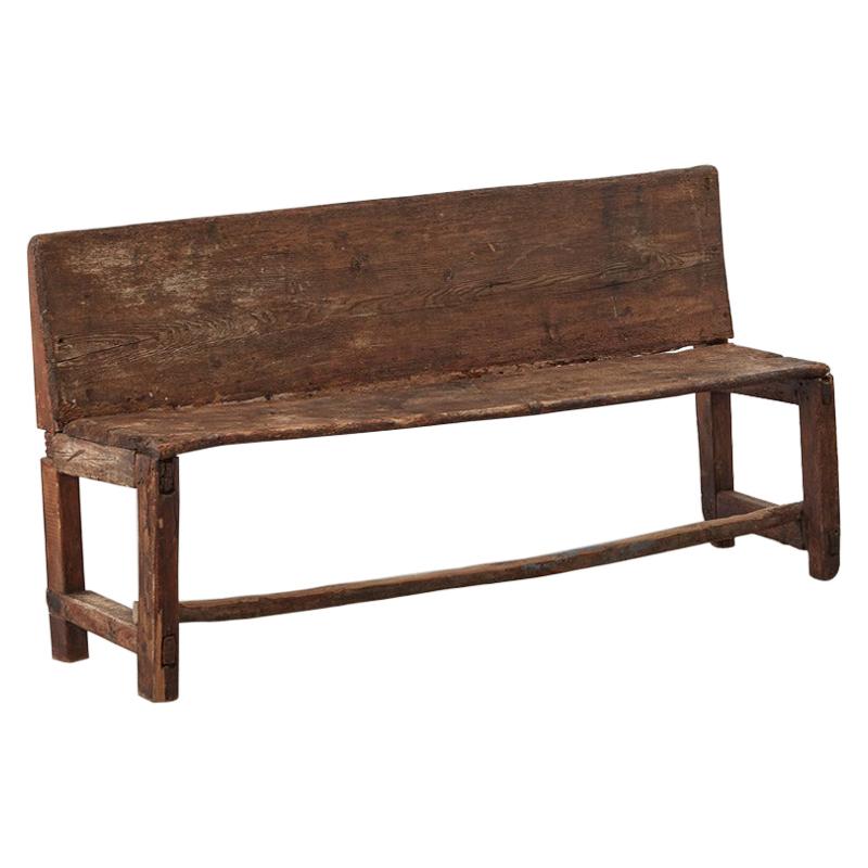 19th Century Wooden Bench, Pyrenees, France, 1800s