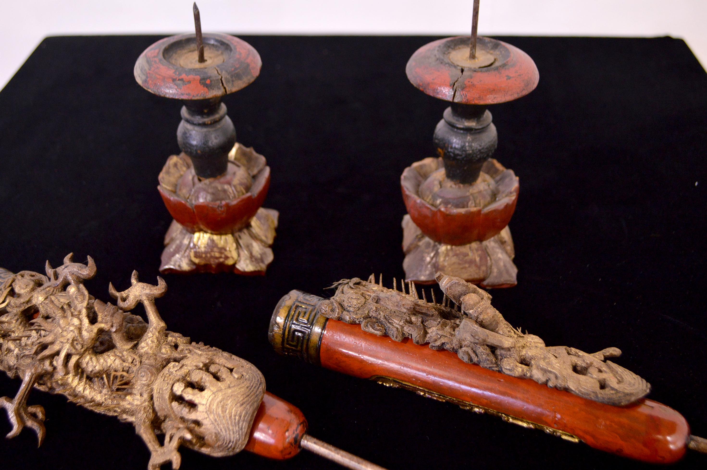 19th Century Wooden Candleholders For Sale 9