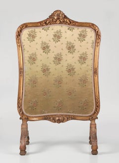 19th Century Wooden Carved Gilded Fireplace Screen