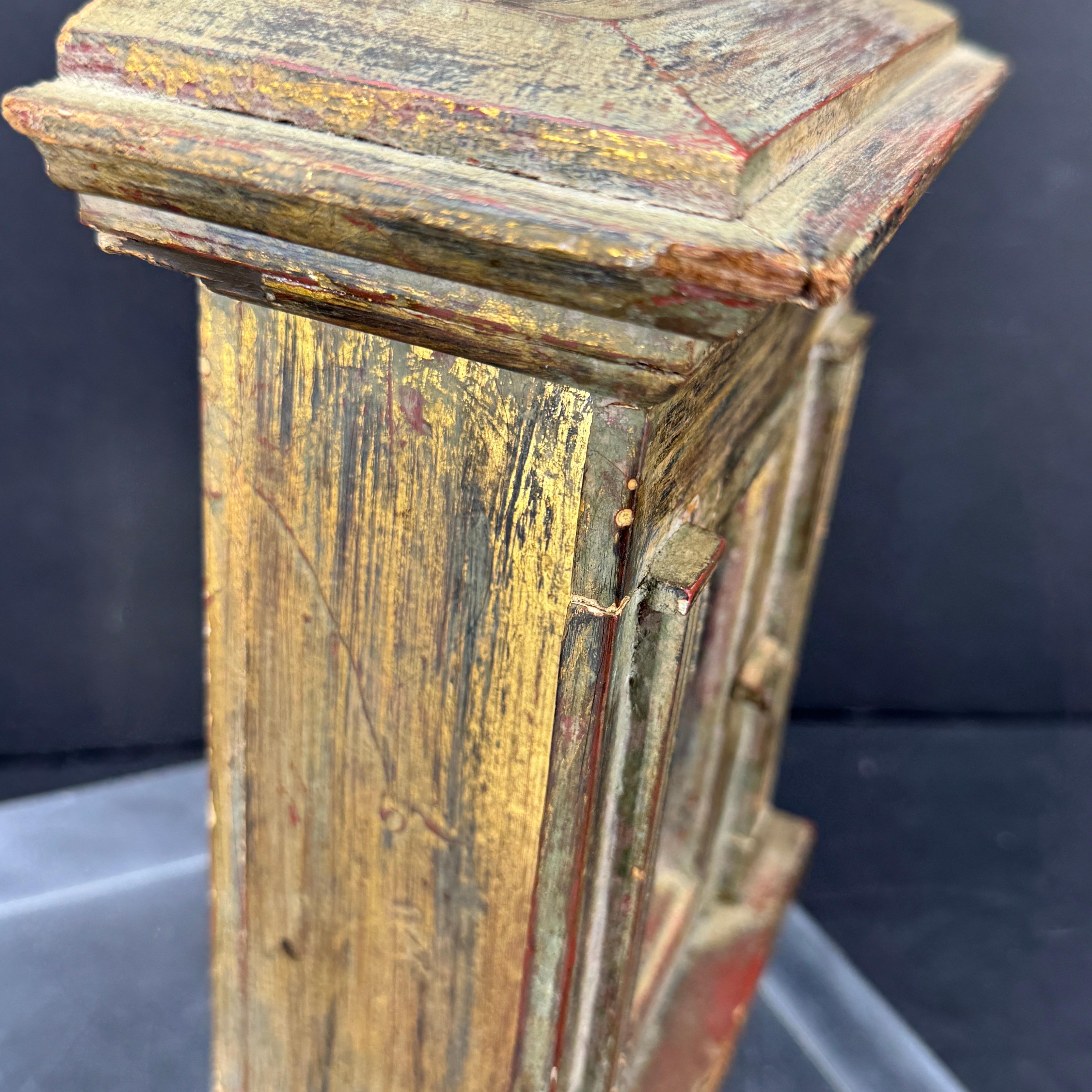 Siglo XIX Madera Tallada Pintada Vitrina Arcón Tabernáculo en venta 5
