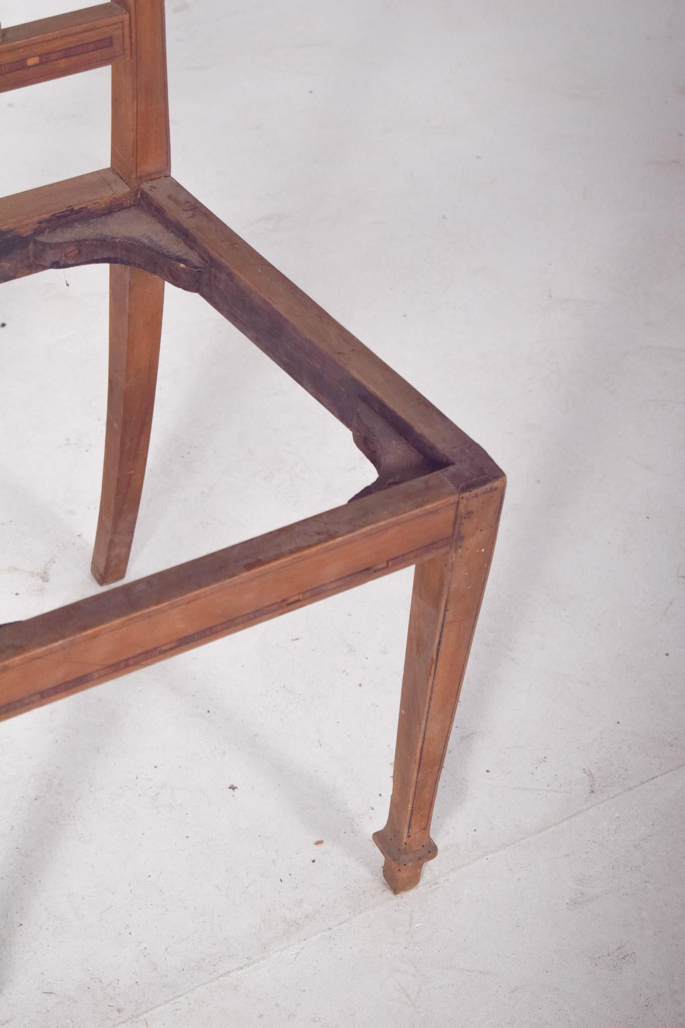 British 19th Century Wooden Chair with Marquetry For Sale