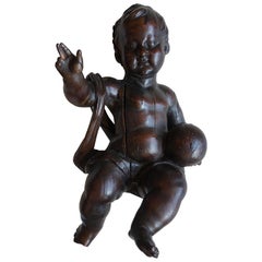 19th Century Wooden Cherub