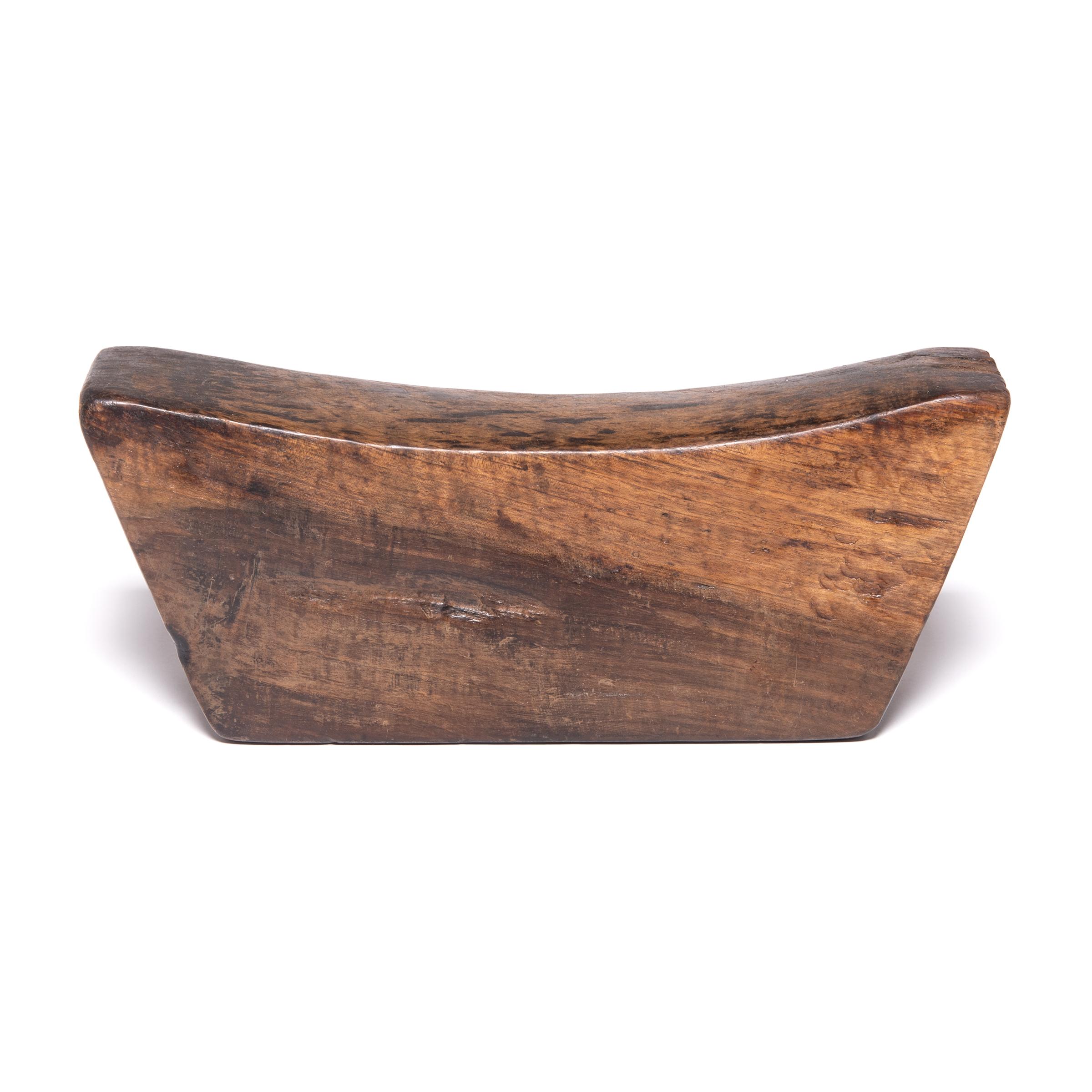 Qing 19th Century Wooden Chinese Headrest