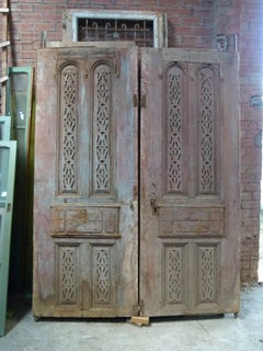 Wooden Double Door Portal in Art Nouveau Style, Spain
