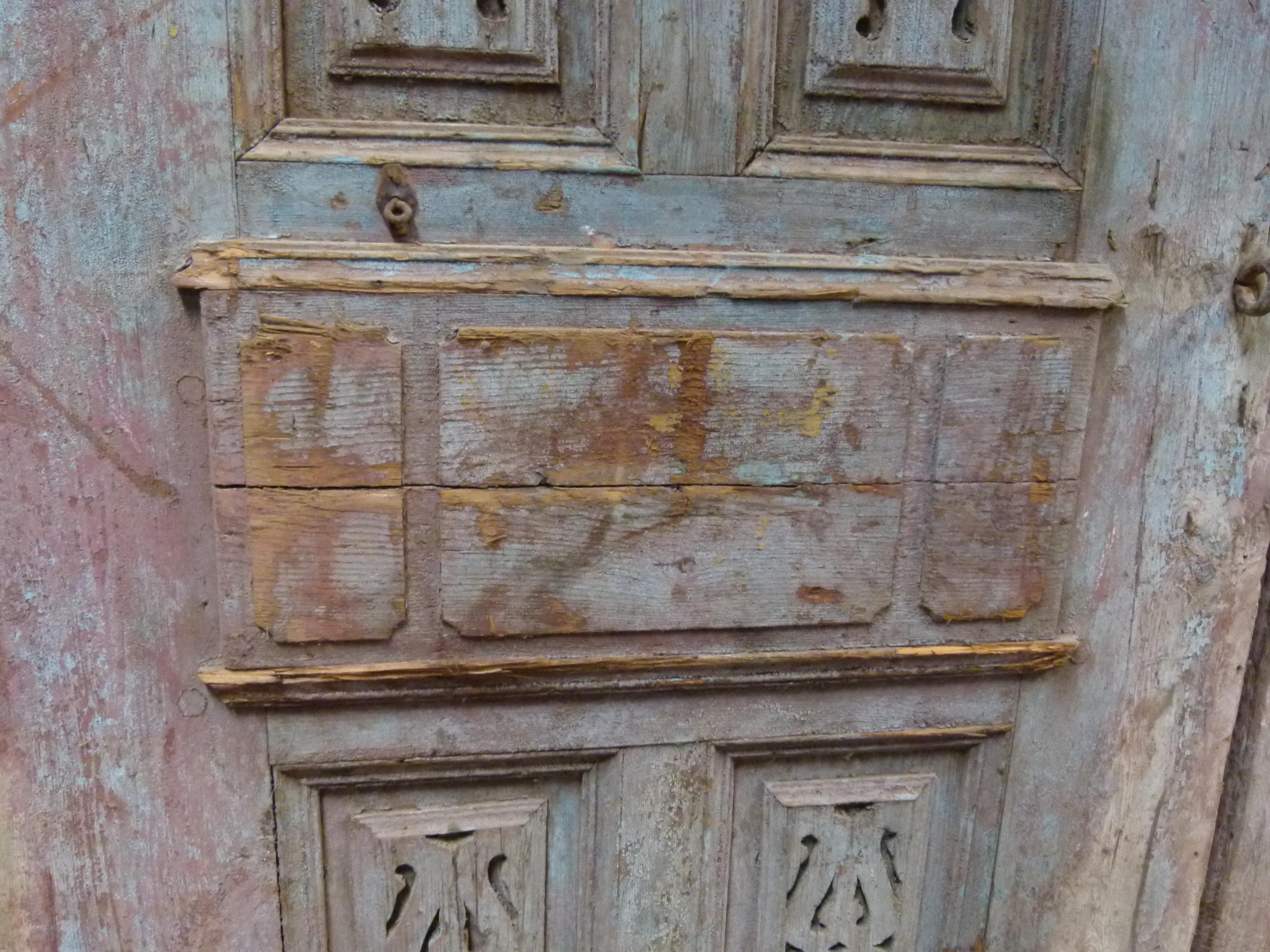 Spanish Wooden Double Door Portal in Art Nouveau Style, Spain For Sale
