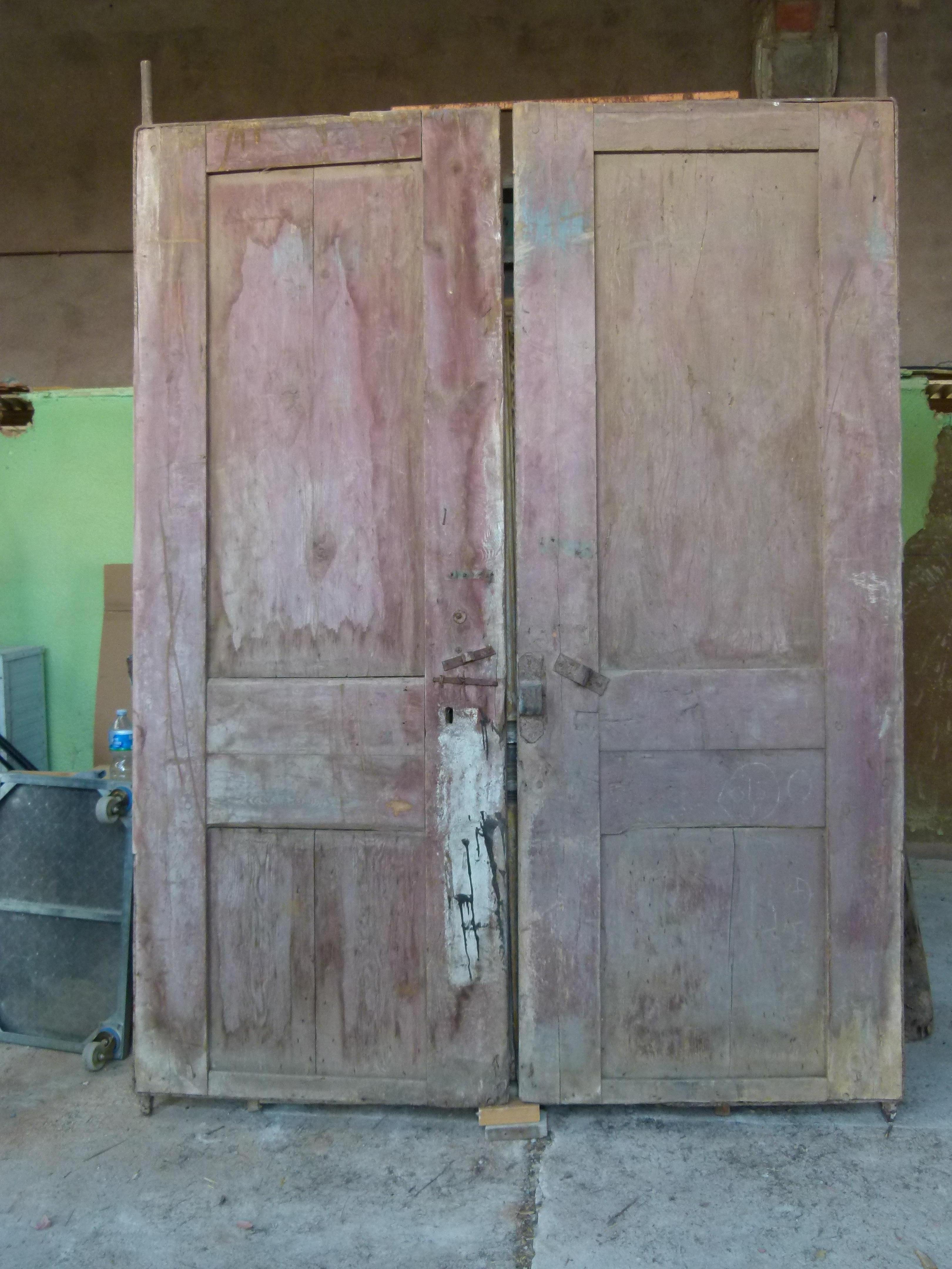 Wooden Double Door Portal in Art Nouveau Style, Spain For Sale 2