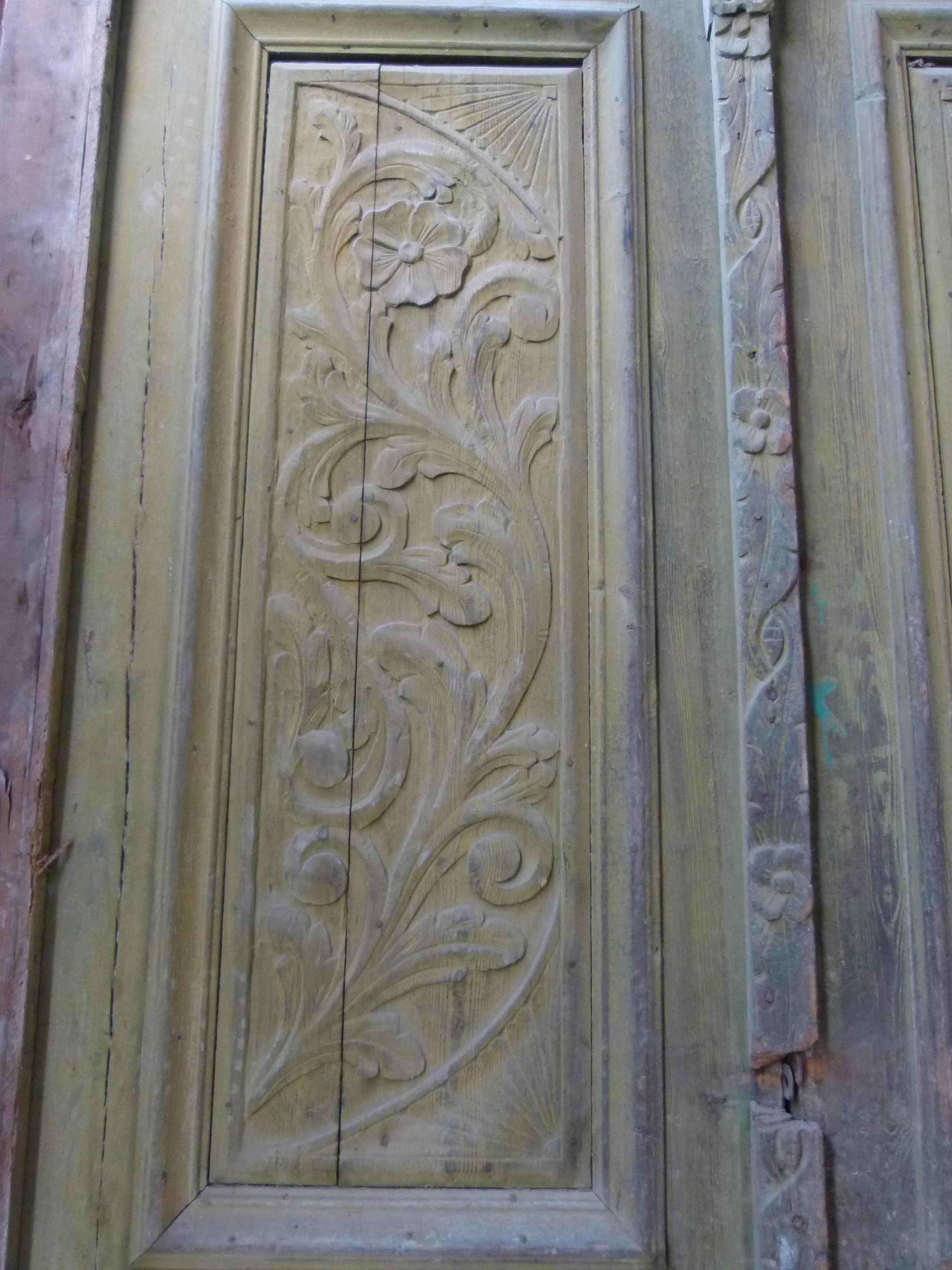 carved wood front door