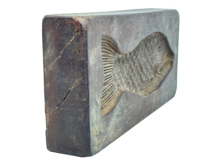 19th Century Wooden Fish Gingerbread Cookie Speculaas Springerle Mold