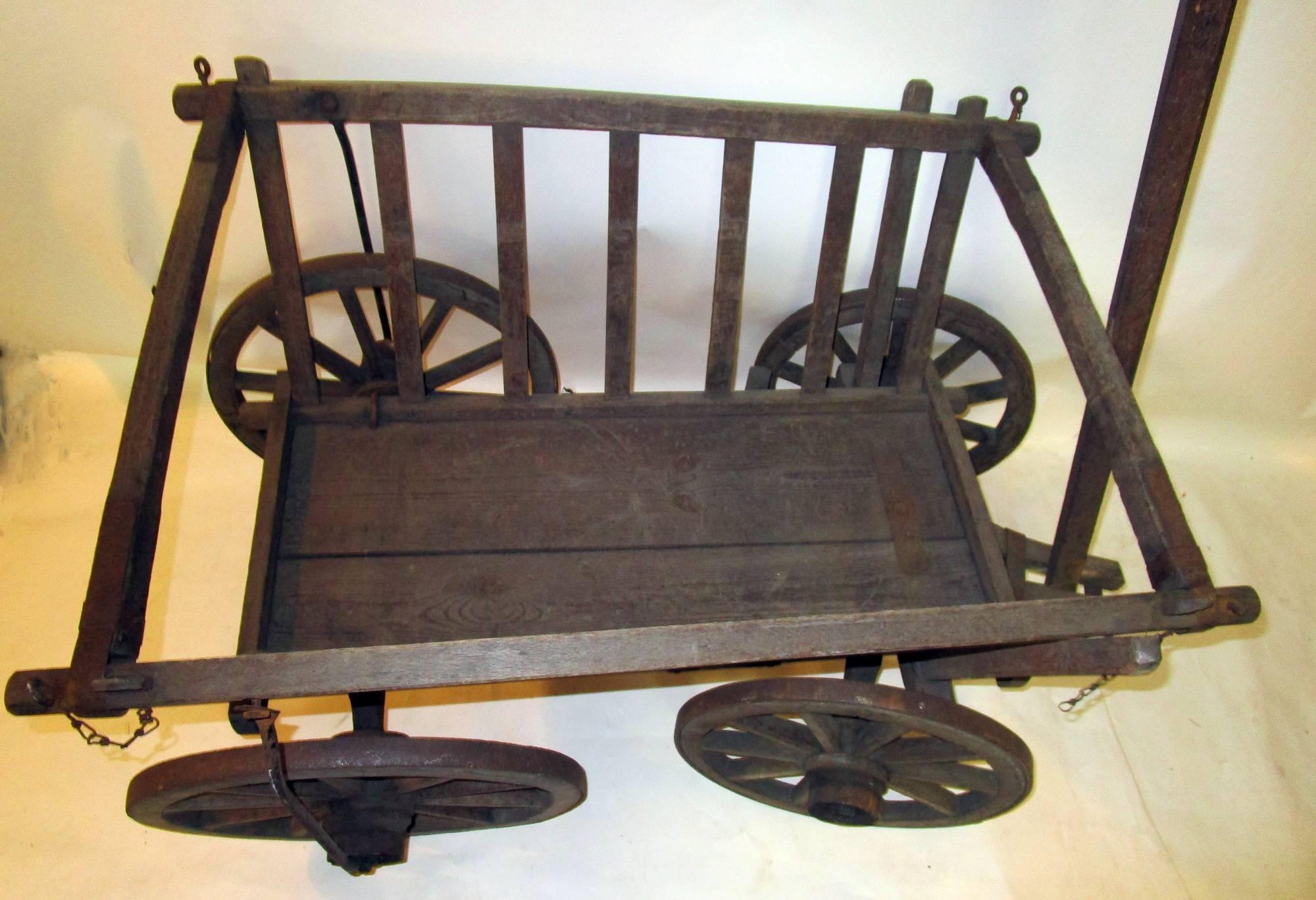 19th Century Wooden Garden Wagon 2