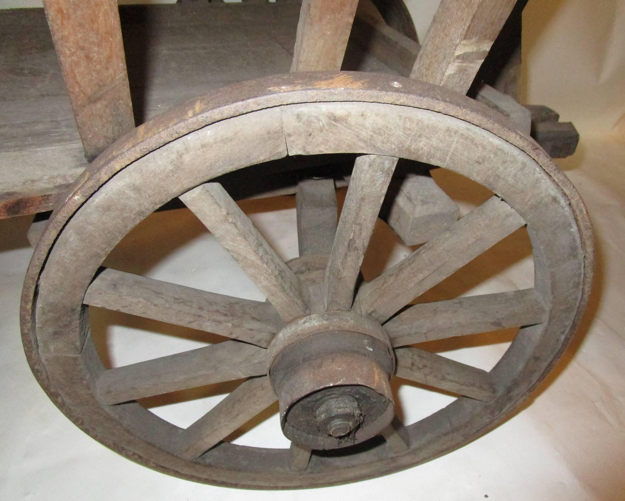 Primitive 19th Century Wooden Garden Wagon