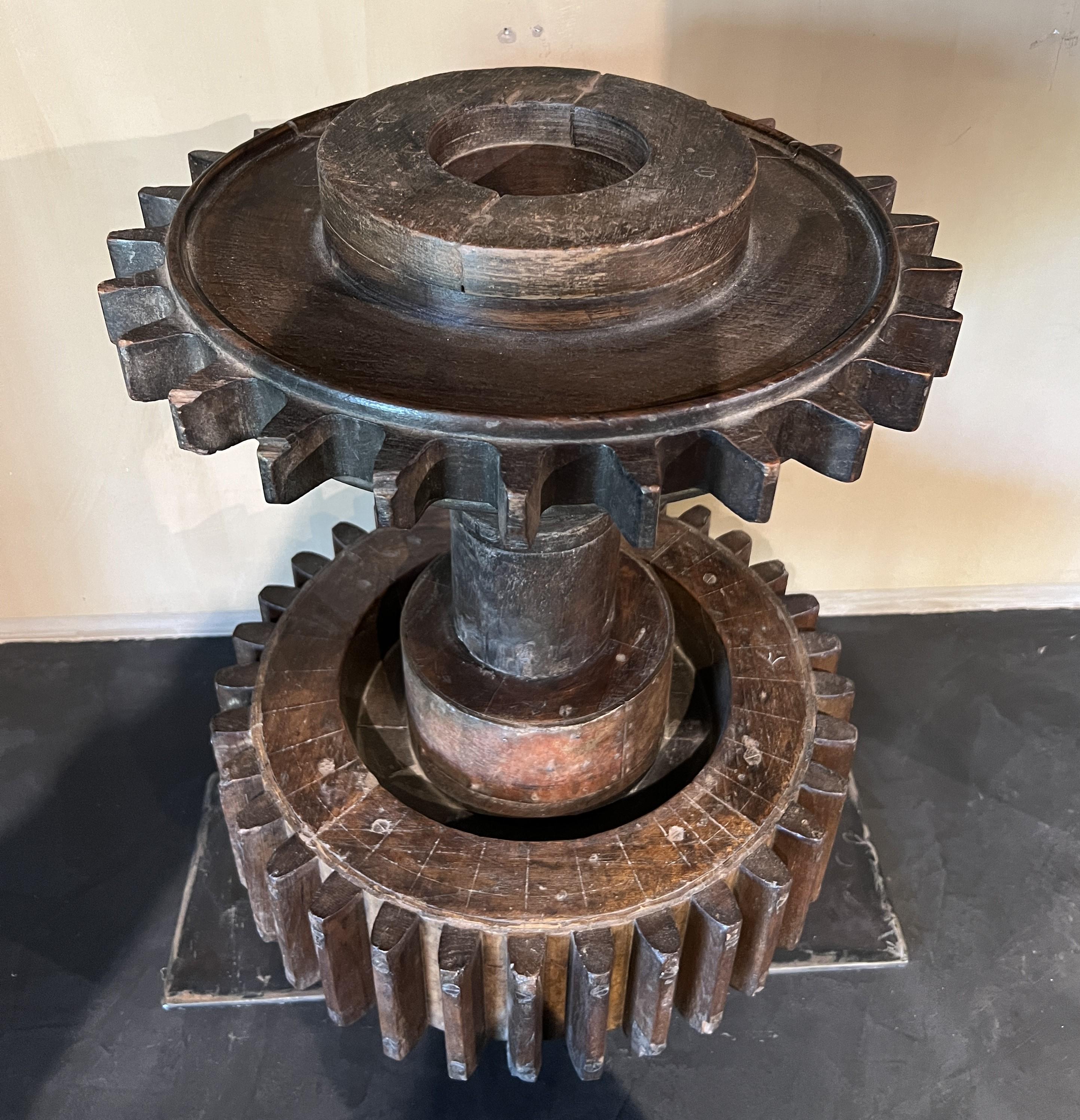 19th Century 19th century wooden gear wheel For Sale