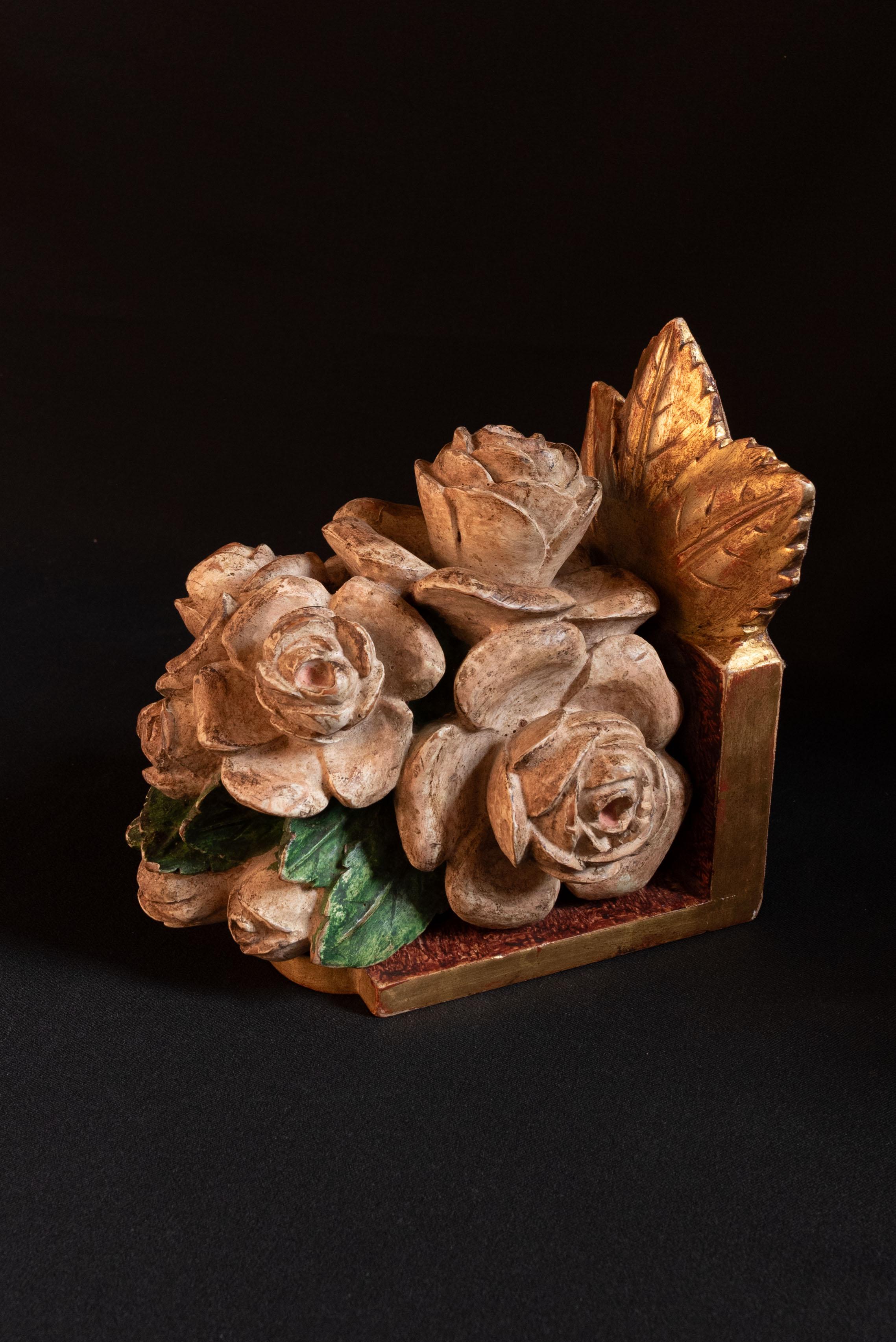 European 19th century wooden hand-made & hand-painted book support For Sale