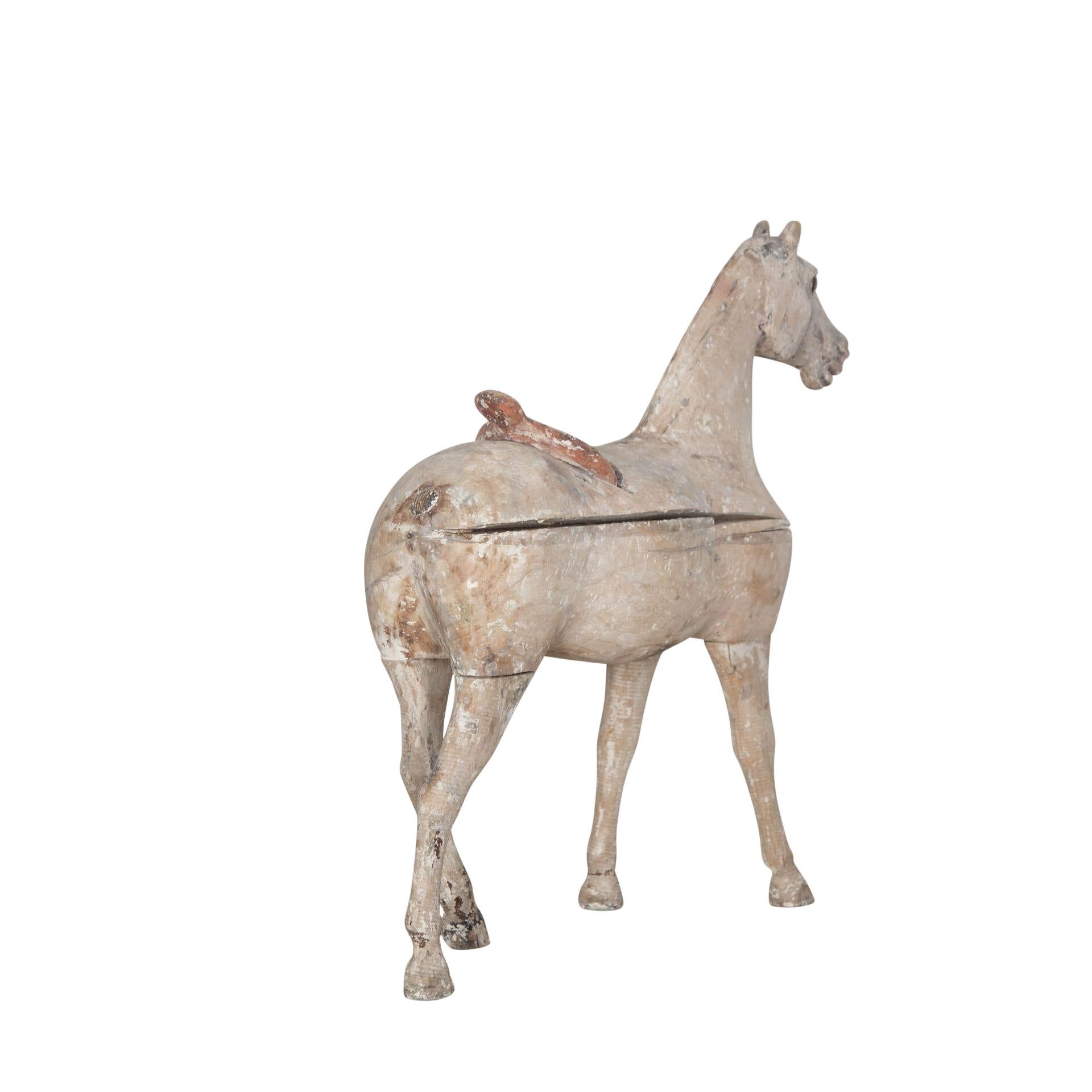 19th century wooden horse.
Dry scraped to charming time worn patina.