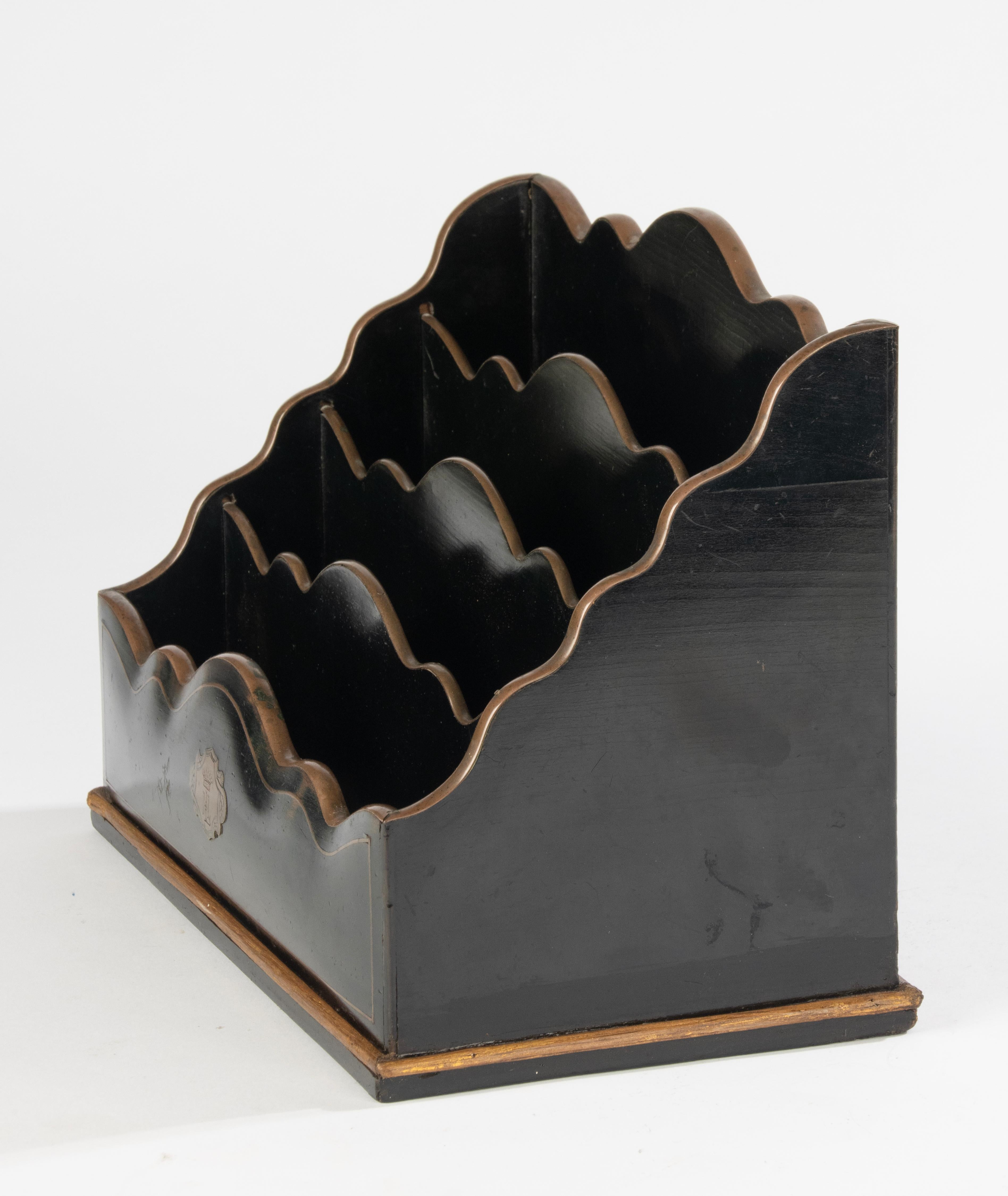 Ebonized 19th Century Wooden Letter Rack - Napoleon III For Sale