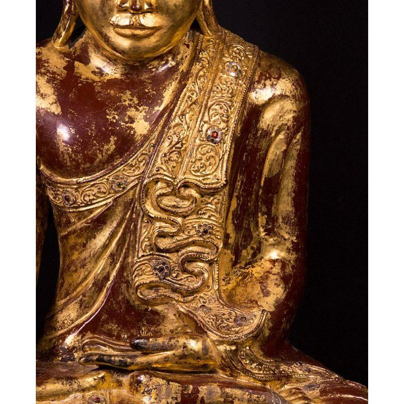 19th Century, Wooden Mandalay Buddha from Burma For Sale 9