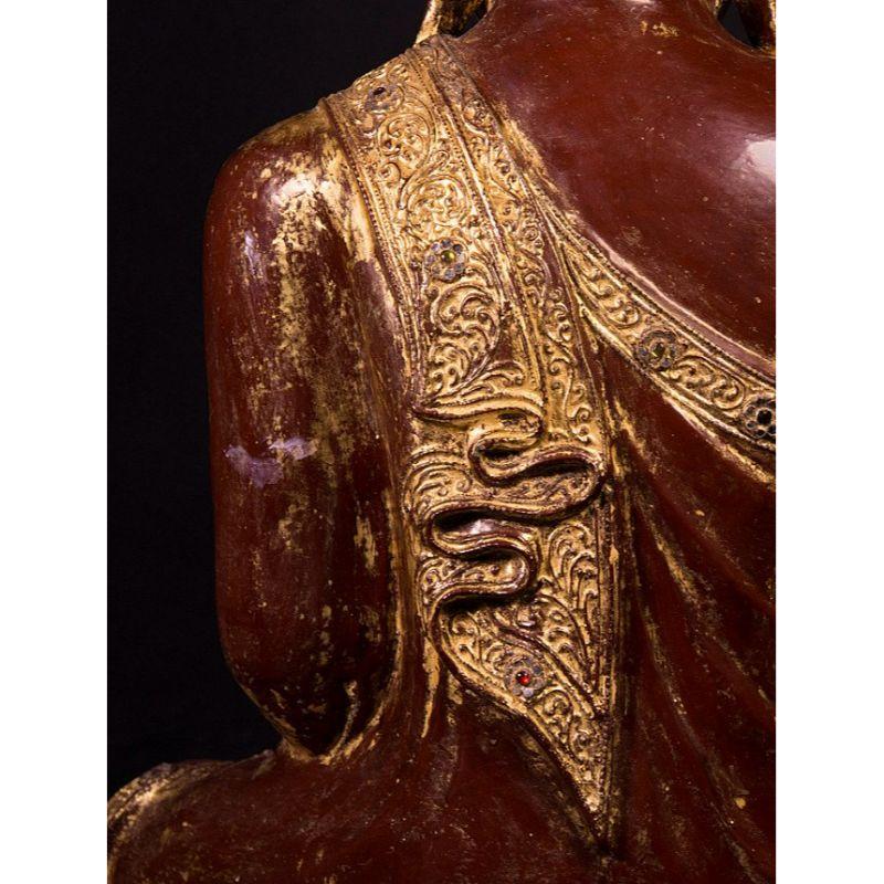 19th Century, Wooden Mandalay Buddha from Burma For Sale 11