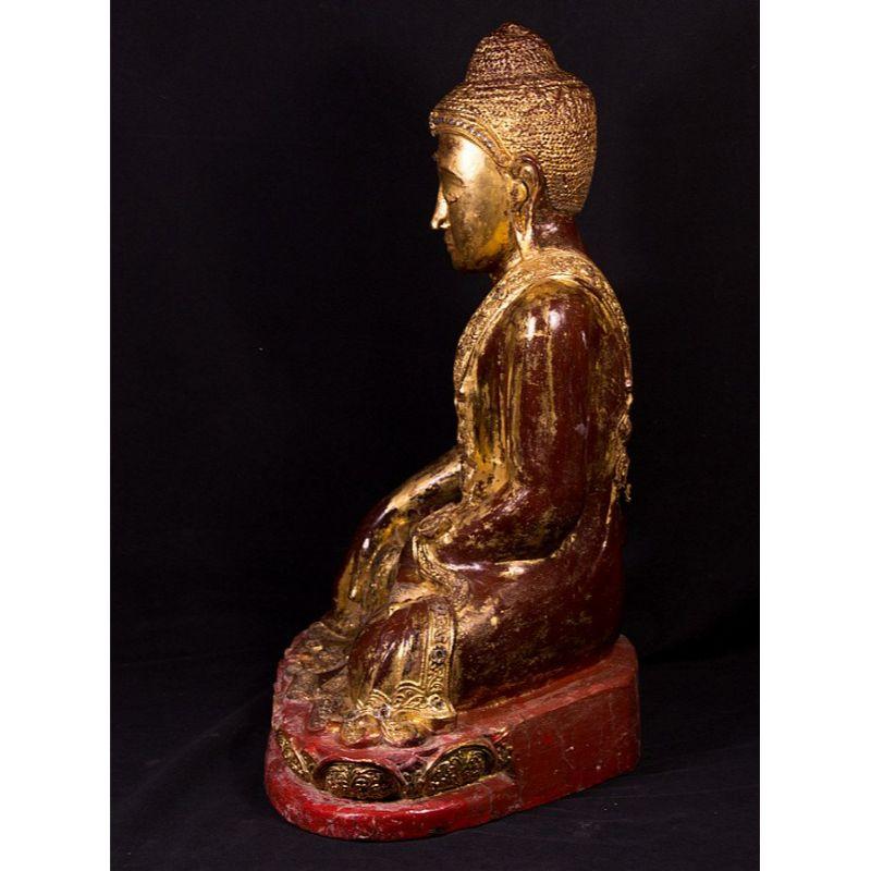 Burmese 19th Century, Wooden Mandalay Buddha from Burma For Sale