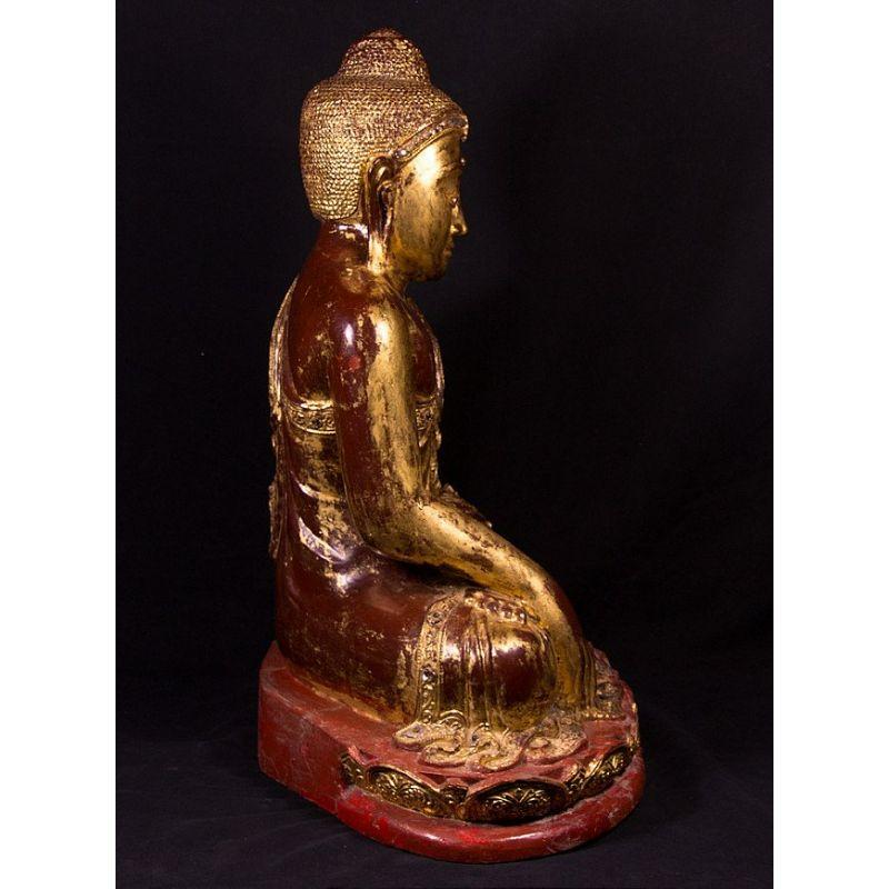 19th Century, Wooden Mandalay Buddha from Burma For Sale 1