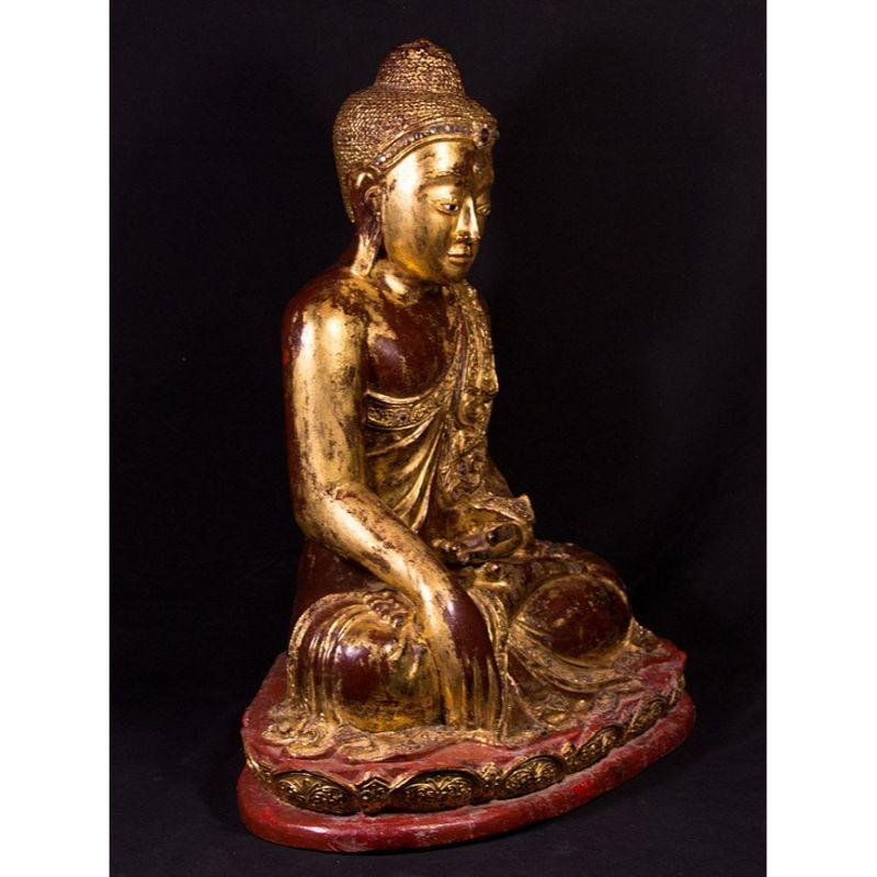 19th Century, Wooden Mandalay Buddha from Burma For Sale 2