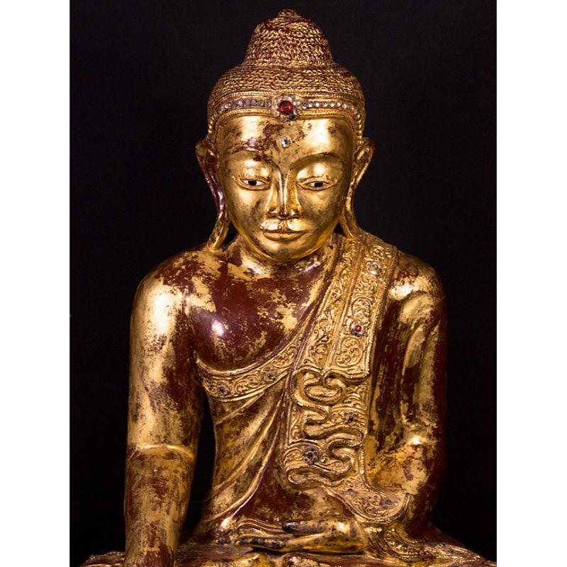 19th Century, Wooden Mandalay Buddha from Burma For Sale 3