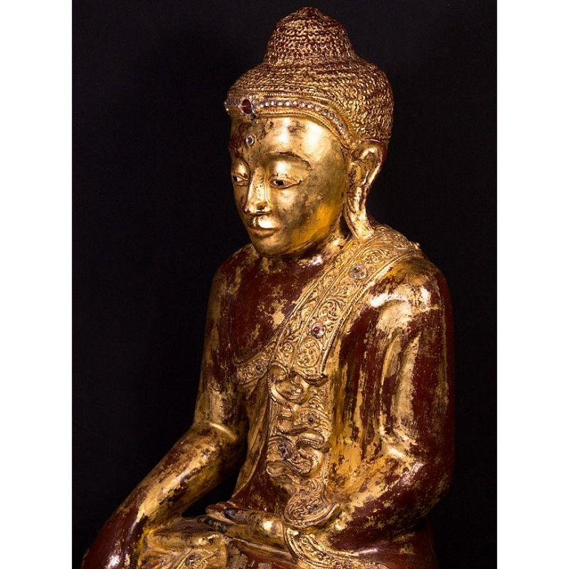 19th Century, Wooden Mandalay Buddha from Burma For Sale 4
