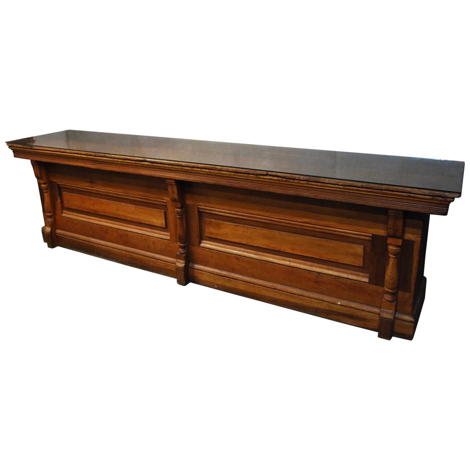 19th Century Wooden Original General Store Counter
