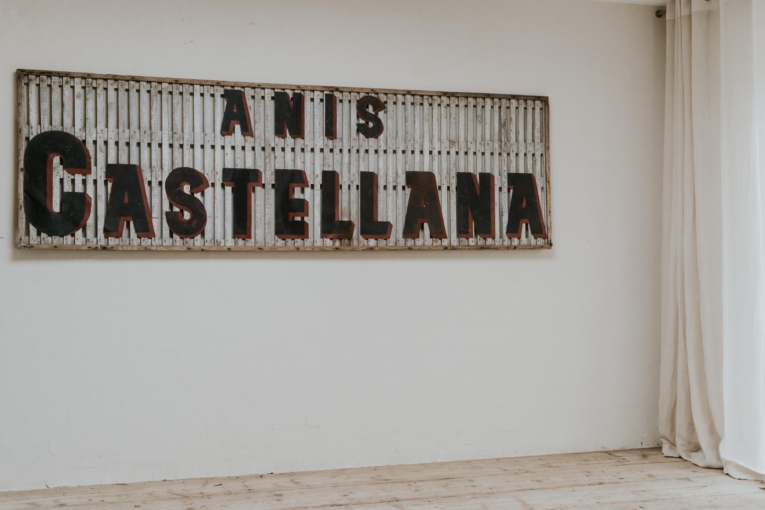 Spanish 19th Century Wooden Publicty Sign
