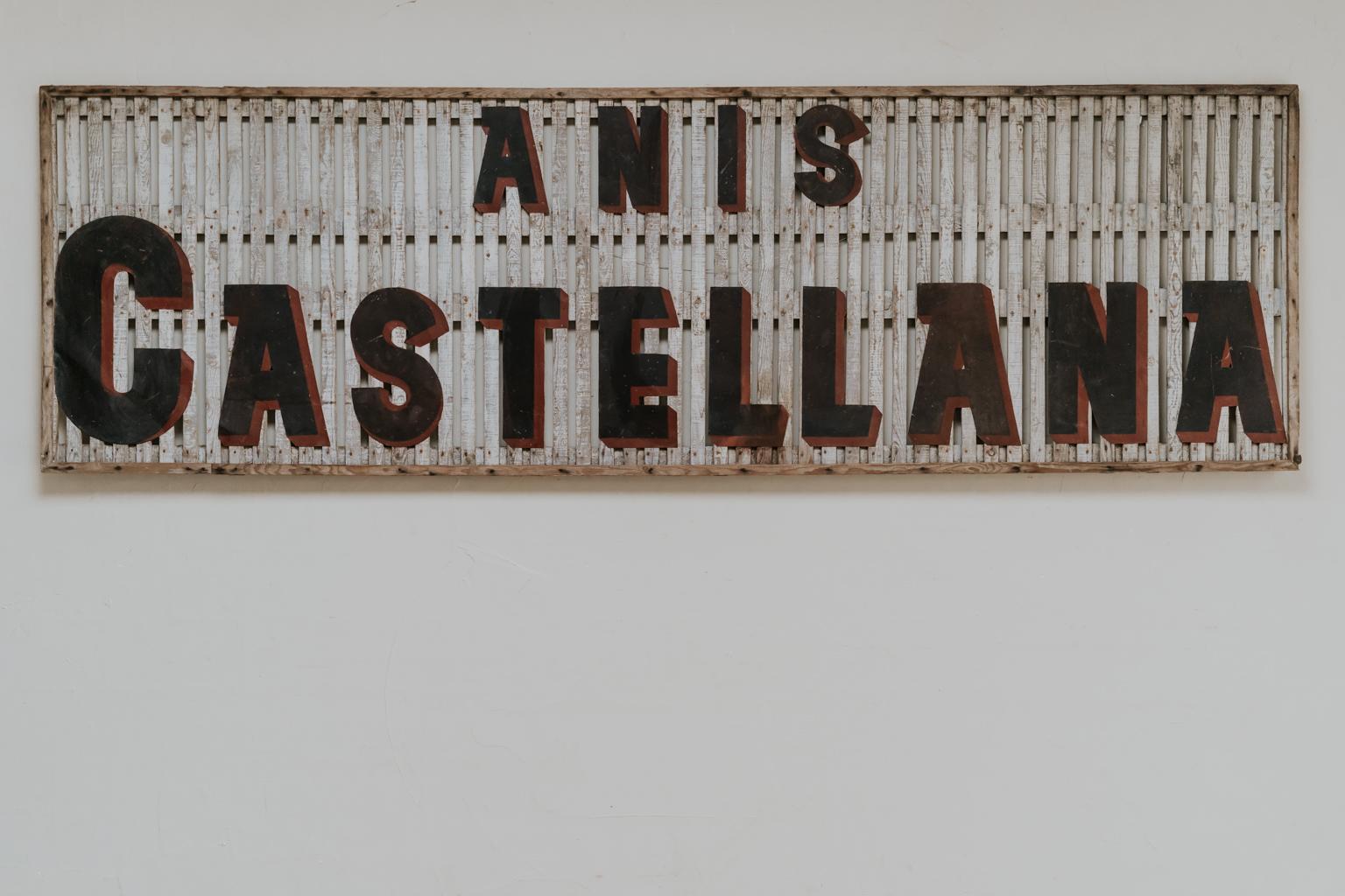 Hand-Painted 19th Century Wooden Publicty Sign