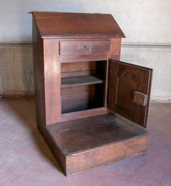 19th Century Wooden Recliner with Door and Drawer
