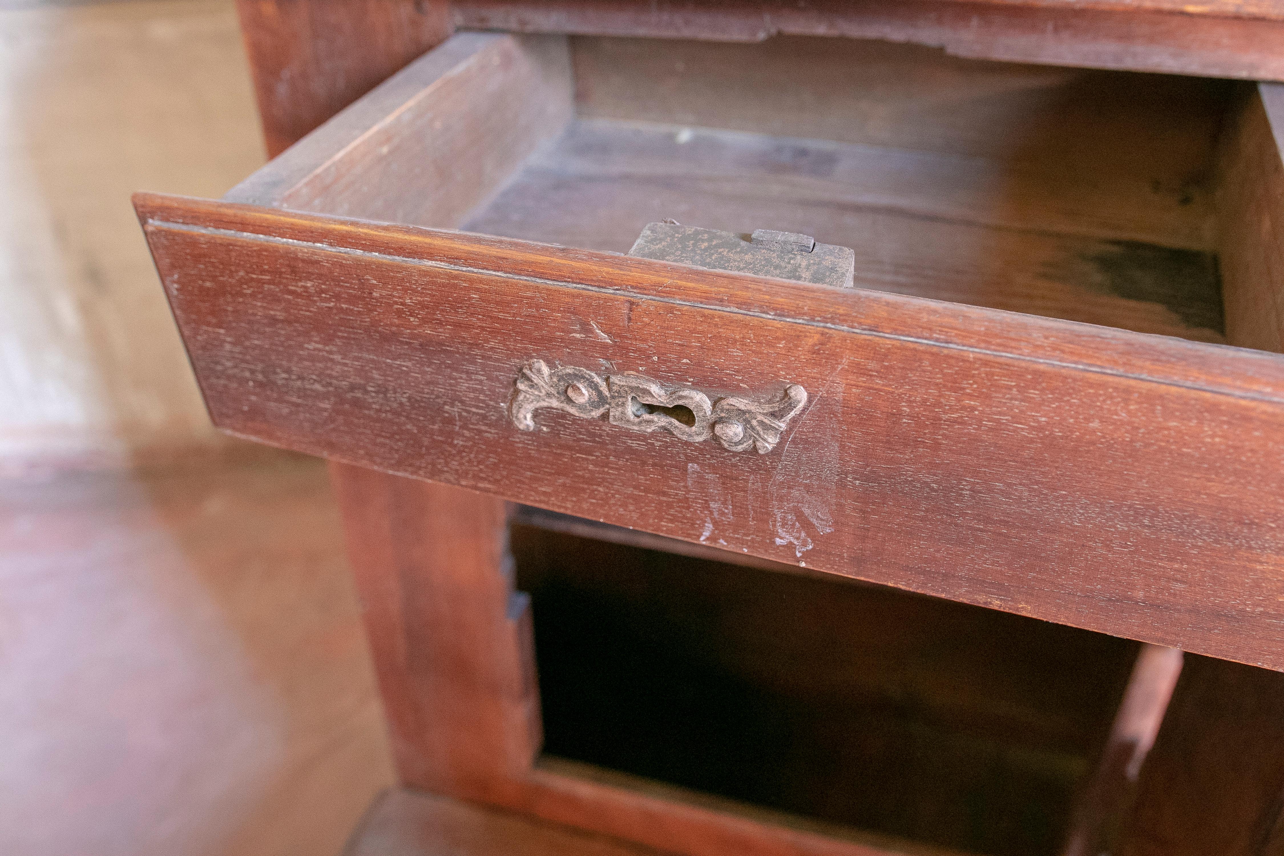 19th Century Wooden Recliner with Door and Drawer For Sale 5